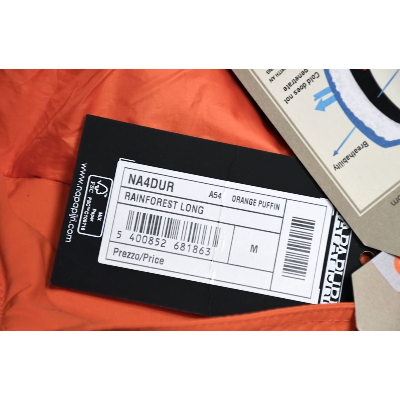 Napapijri Napapijri Rainforest Long Jacket Mens M Orange 100% Polyamide Logo Casual Coat Winter Parka Size US M / EU 48-50 / 2 - 8 Thumbnail