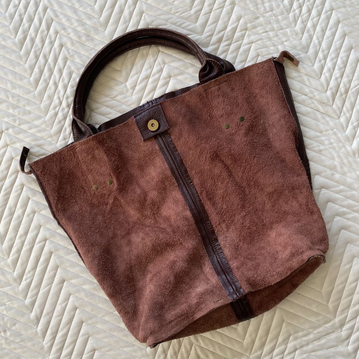 Japanese Brand Custom Made Denim Tote Bag– Vintage Patina Look Size ONE SIZE - 20 Thumbnail