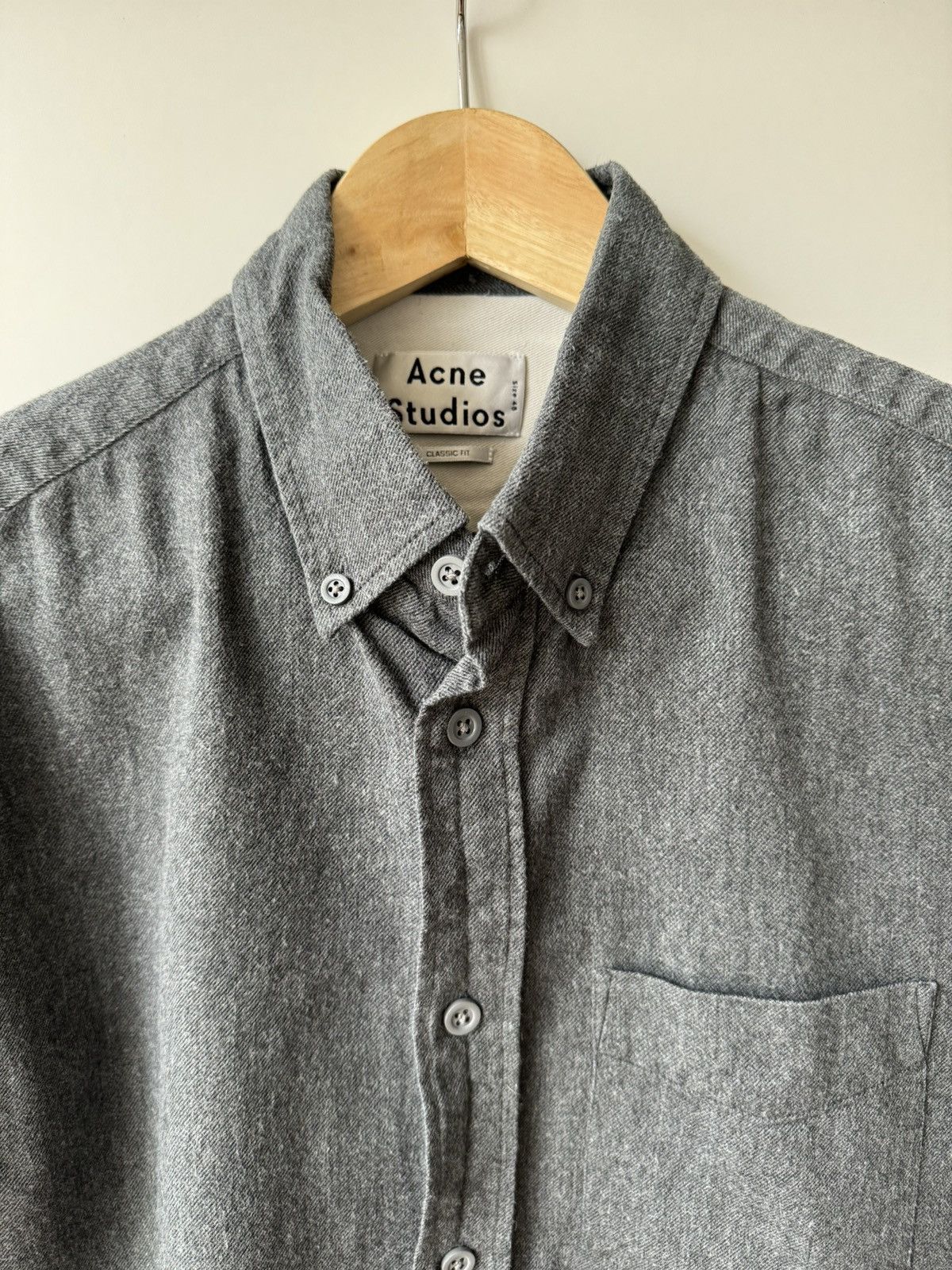 Acne Studios [48] Isherwood Melton Shirt in Carbon Grey (AW17) Size US M / EU 48-50 / 2 - 3 Thumbnail