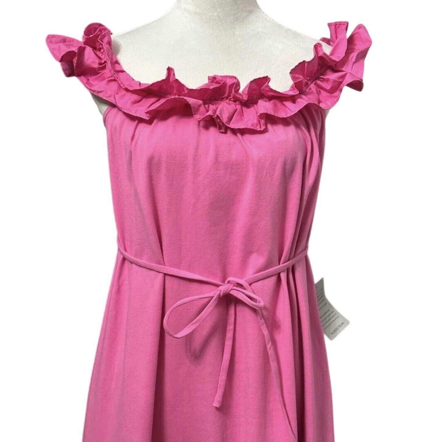 Other Donna Morgan Mada A Line Dress Pink Belted Midi Ruffle 8 New Size M / US 6-8 / IT 42-44 - 3 Thumbnail