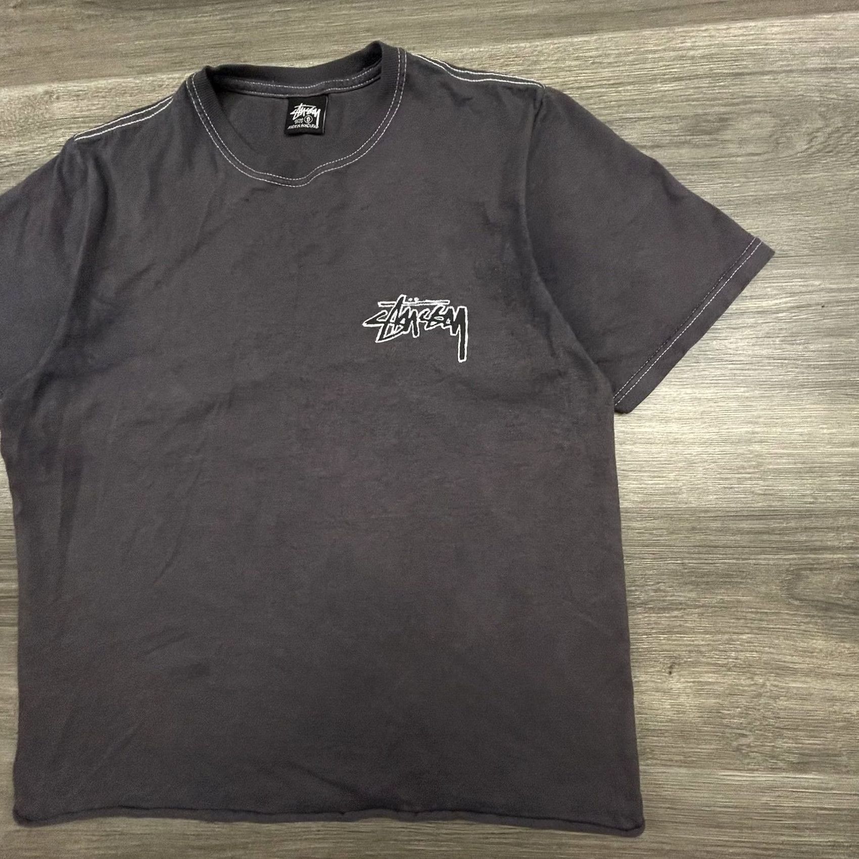 Vintage Stussy Shirt Mens Small Black Burning Flame Graphic Back Logo Tee Streetwear Skate Y2K Size US M / EU 48-50 / 2 - 4 Thumbnail