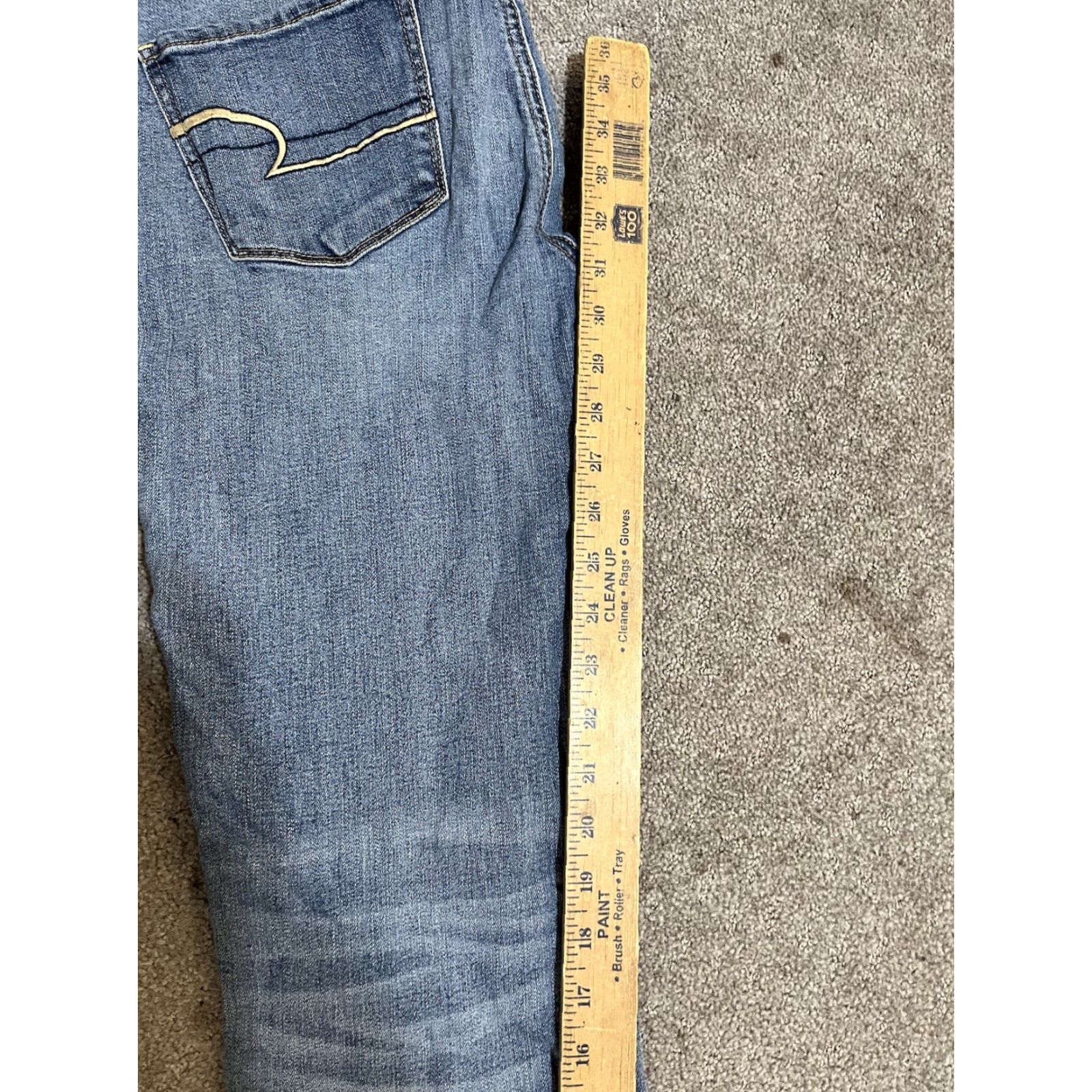 American Eagle Outfitters American Eagle Outfitters Jeans Women Skinny 10 Tall Blue Denim Stretch 5-Pocket Zipper Button Jeans Vintage No 90s Preppy Womens Size 32" / US 10 / IT 46 - 6 Thumbnail