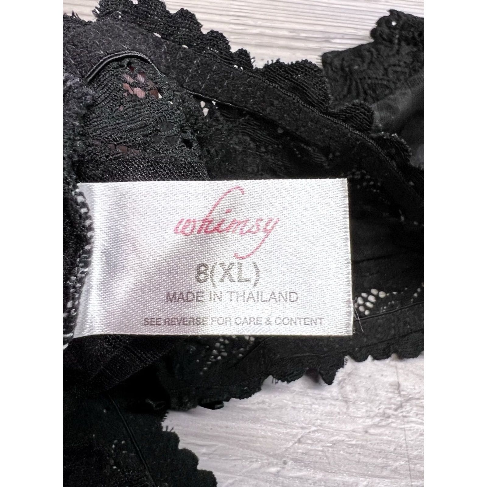 Vintage VINTAGE Whimsy Bikini Hip Hugger Panties Black 8 XL Lace Trim Sheer Nylon Lycra Spandex Womens, 80s? Size 30" / US 8 / IT 44 - 4 Thumbnail