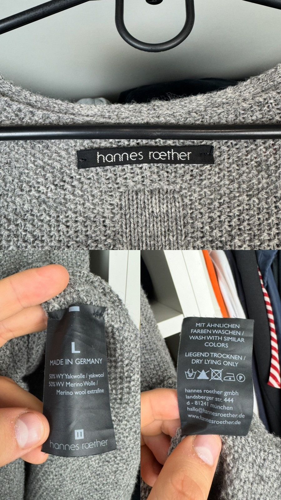 hannes roether Hannes Roether Women’s Yak Merino Wool Longline Sweater Size L / US 10 / IT 46 - 4 Thumbnail
