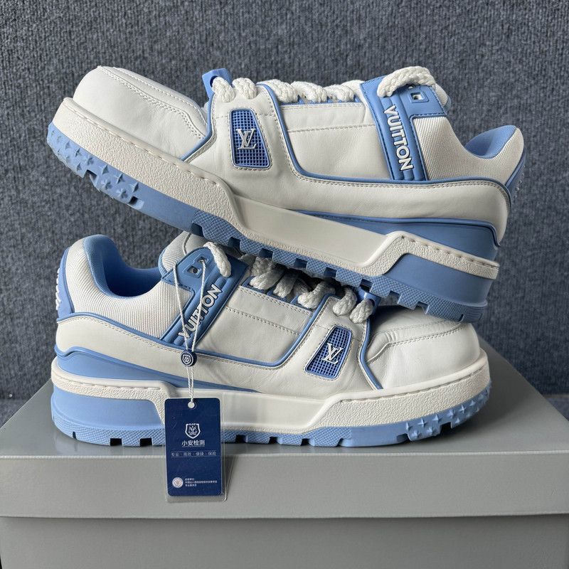 Louis Vuitton Louis Vuitton Trainer Maxi Low Top Sneakers White Blue -250 Size US 9.5 / EU 42-43 - 7 Thumbnail