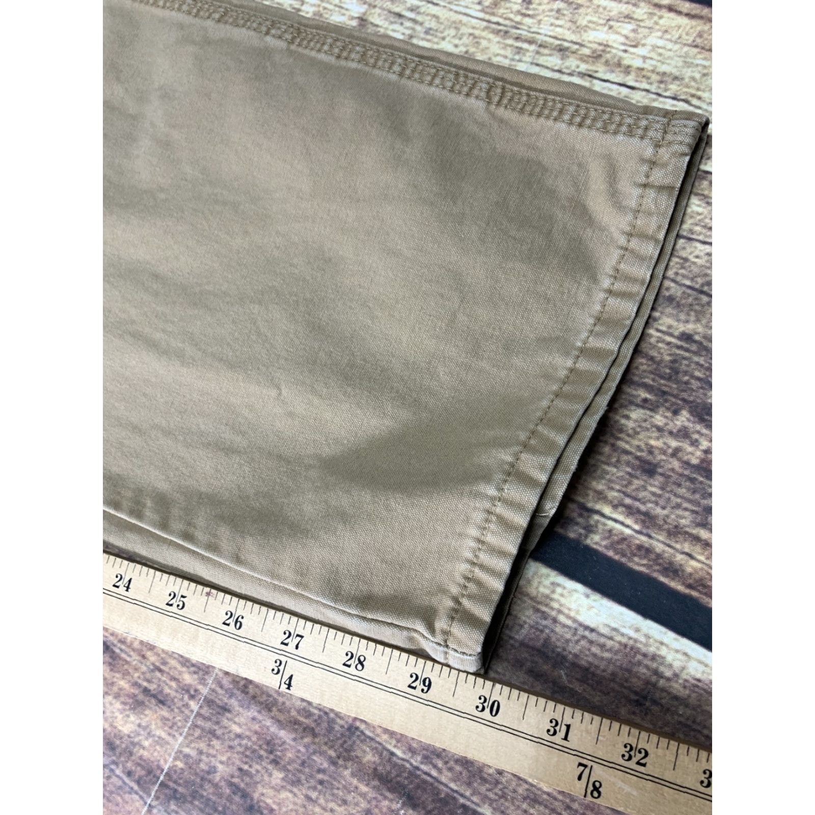 Wrangler Wrangler Carpenter Pants Mens 40 x 30 Tan Cotton Pockets Hammer Loop Front Flat Front Watermark: 80s 90s? No; keep allowed words. Size US 40 / EU 56 - 3 Thumbnail