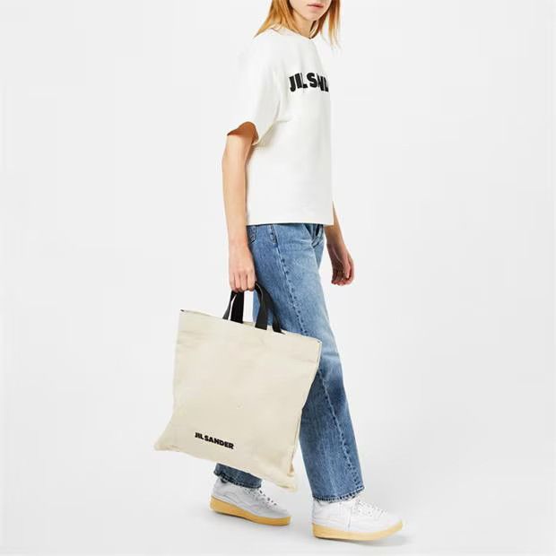 Jil Sander o1g2r1mq1024 Size: OS / Flat Shopper Tote Bag in Natural Size ONE SIZE - 3 Thumbnail