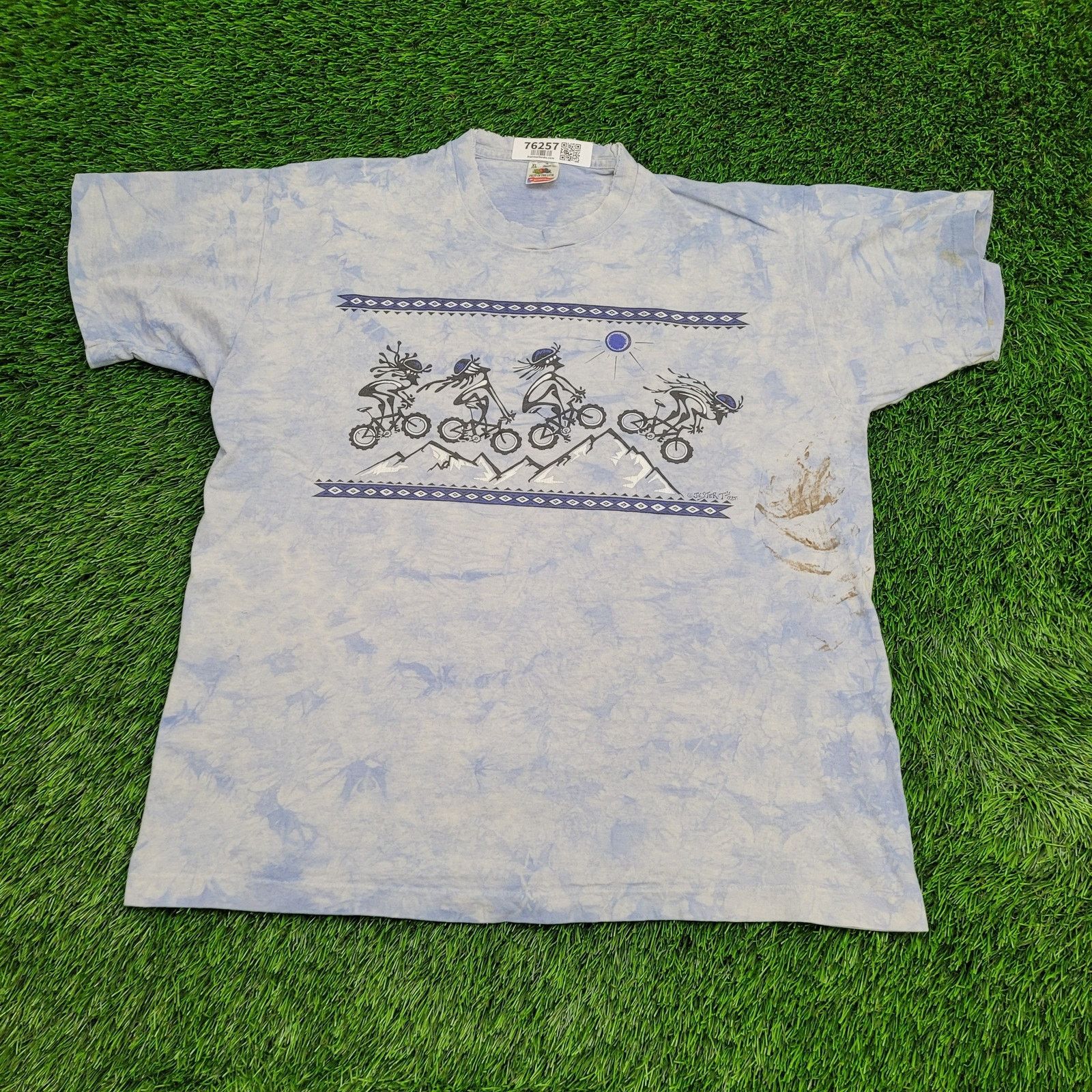 Fruit Of The Loom VTG 90s Mountain Biker Bicycle Shirt XL USA Jester-T Tie-Dye Size US XL / EU 56 / 4 - 1 Thumbnail