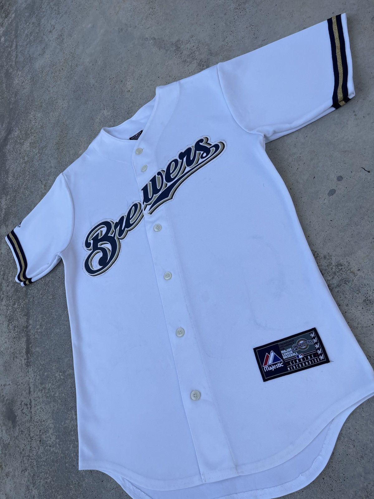 MLB × Majestic × Vintage Milwaukee Brewers White MLB Jersey Size US M / EU 48-50 / 2 - 5 Thumbnail
