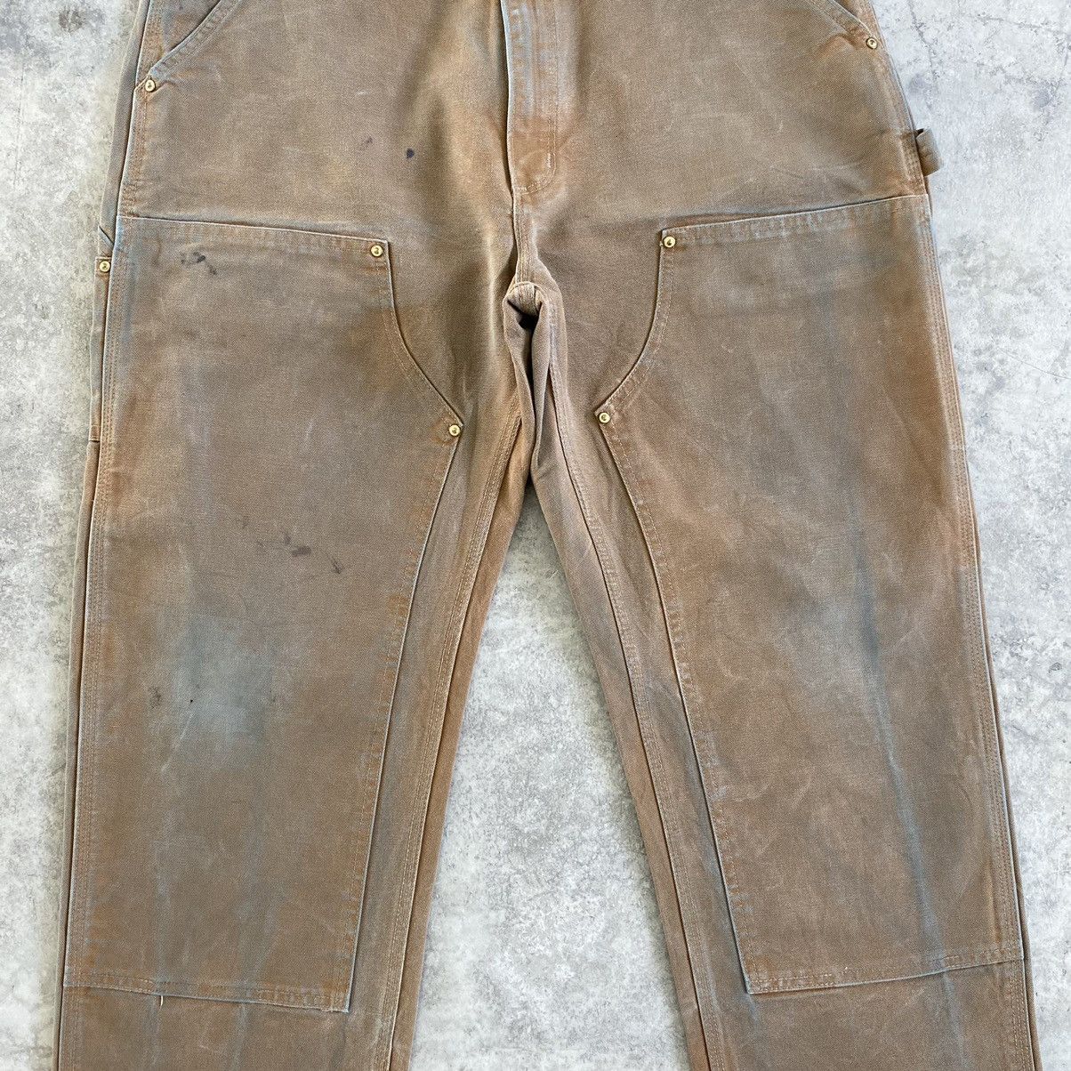 Carhartt VTG Carhartt Double Knee Faded Dirty Carpenter Pants Size US 35 - 4 Thumbnail