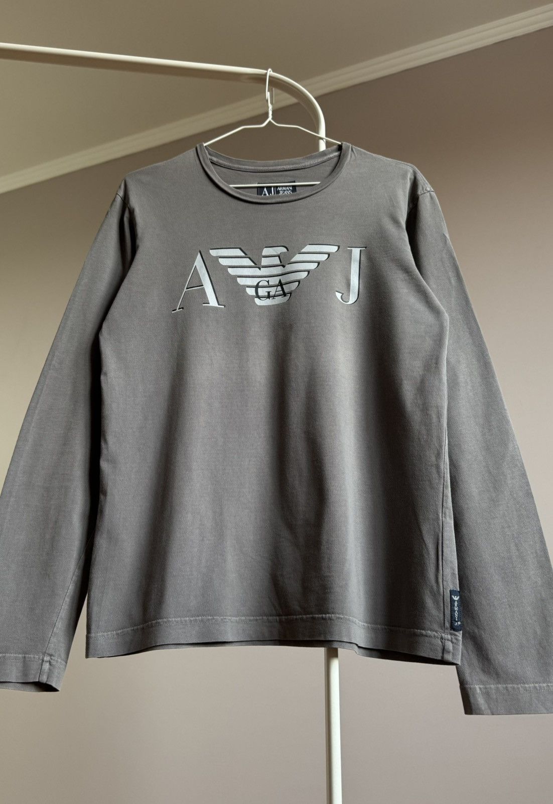 Armani Vintage Armani Jeans Big Logo Long Sleeve T-shirt Size US M / EU 48-50 / 2 - 7 Thumbnail
