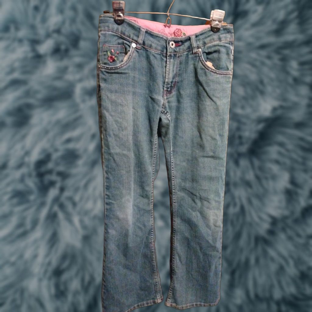 Levi's LEVIS PREMIUM WOMEN'S JEANS BOOTCUT ROSES EMBROIDERY SEQUINS 14 29" WAIST 27" INSEAM BLUE Womens Jeans Size 36" / US 14 / IT 50 - 1 Thumbnail
