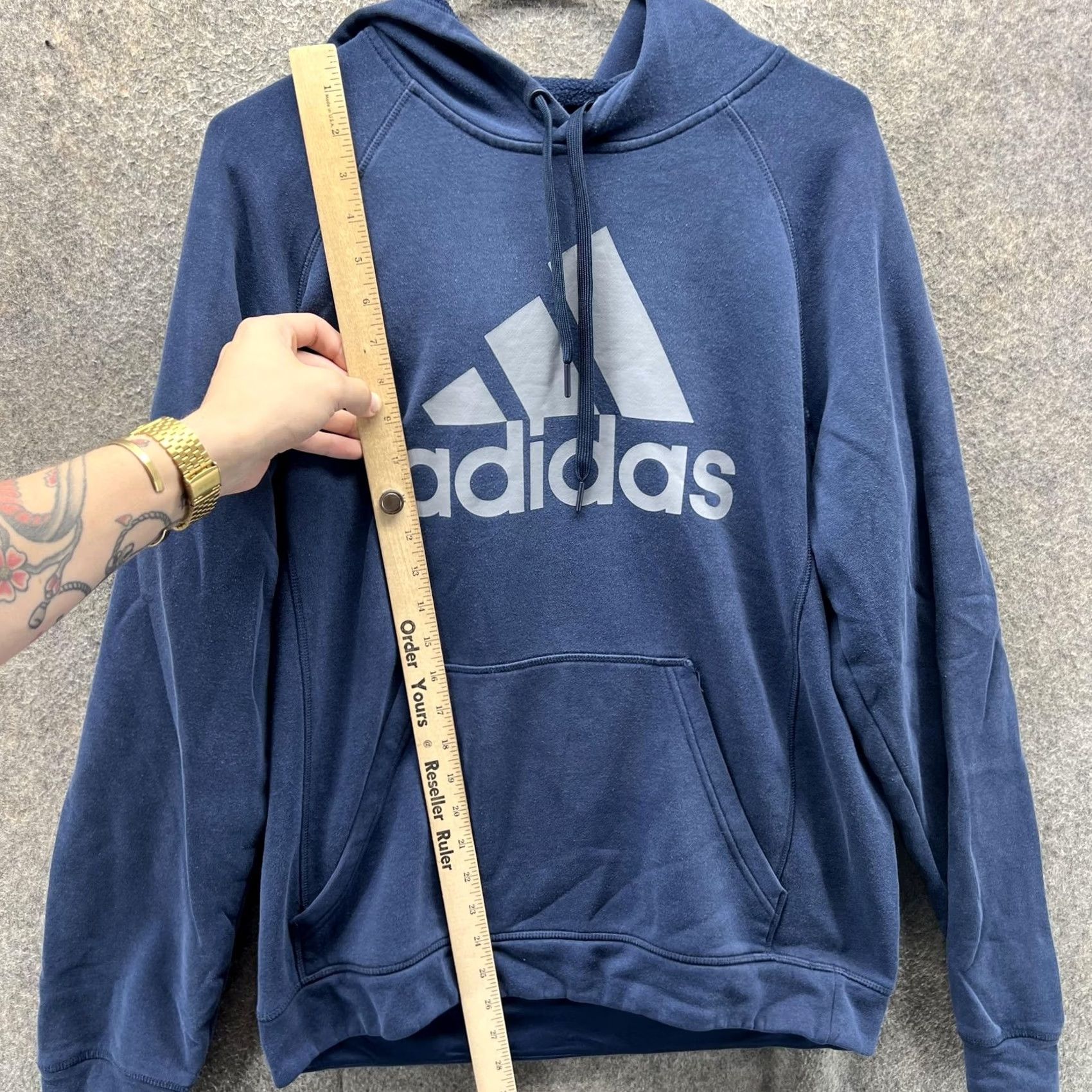 Adidas Adidas Sweatshirt Hoodie Mens Medium Blue Fleece Pullover Big Logo Athletic Size US M / EU 48-50 / 2 - 5 Thumbnail