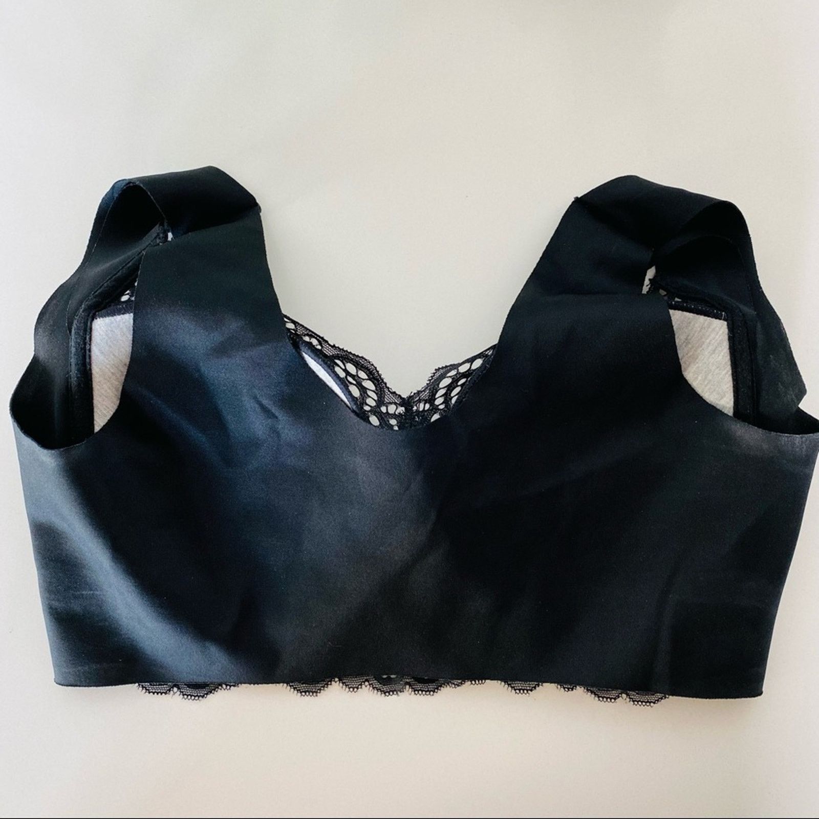 Nordstrom NEW Nordstrom Black Lace Soft Molded Bra Bralette Crop Top Size M / US 6-8 / IT 42-44 - 3 Thumbnail