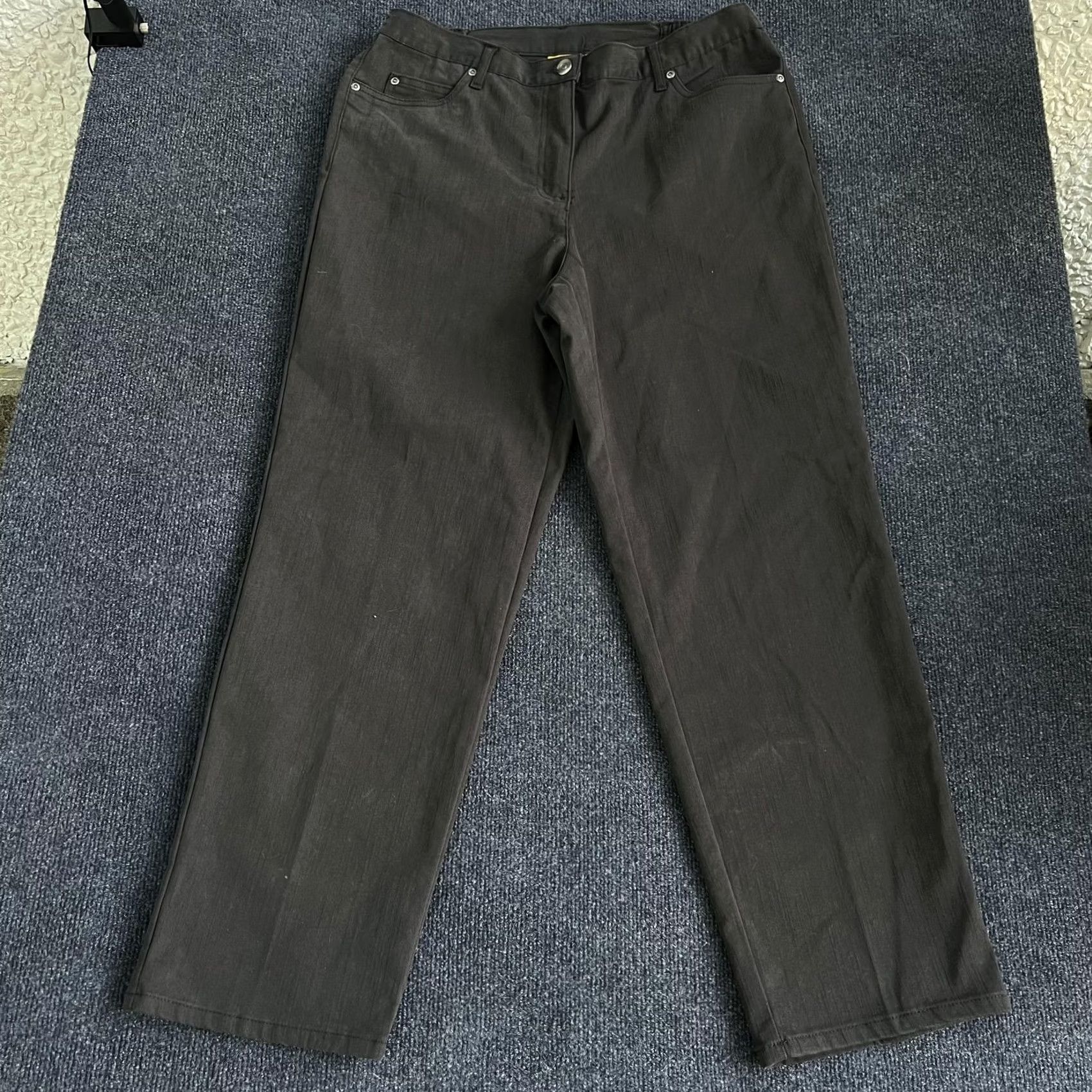 Vintage Ruby Rd Jeans Womens 12 Black High Rise Straight Classic Stretch Denim Pants Size 34" / US 12 / IT 48 - 3 Thumbnail