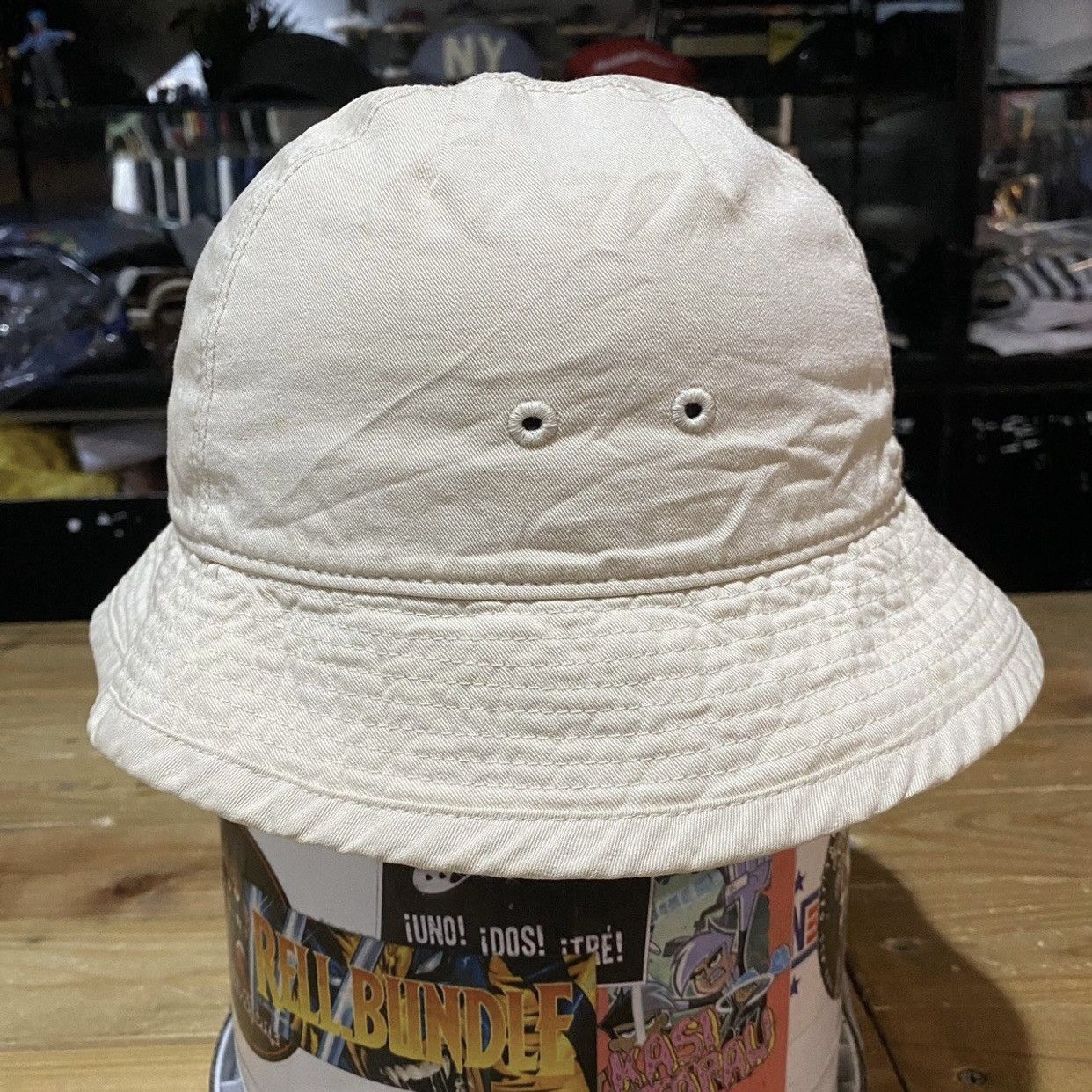 45rpm Rare 45rpm Logo White Bucket Hat Size ONE SIZE - 3 Thumbnail