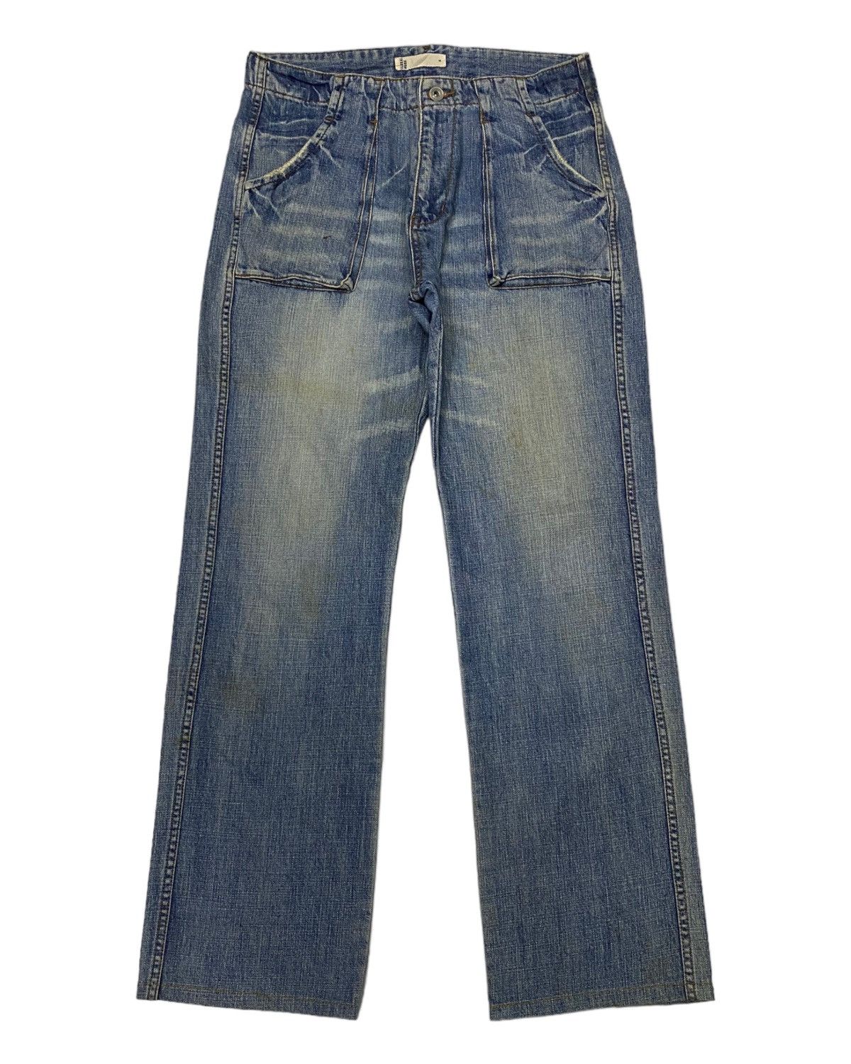 Japanese Brand × Sassafras 🔥GLOBAL WORK WIDE DISTRESSED DENIM JEANS Size US 30 / EU 46 - 1 Thumbnail