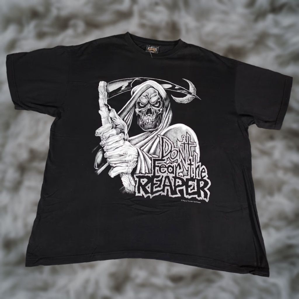 Vintage VINTAGE American Thunder T-Shirt Mens 2XL Black Crew Neck Short Sleeve Graphic Print Biker Grunge Y2K Fade Size US XXL / EU 58 / 5 - 1 Thumbnail