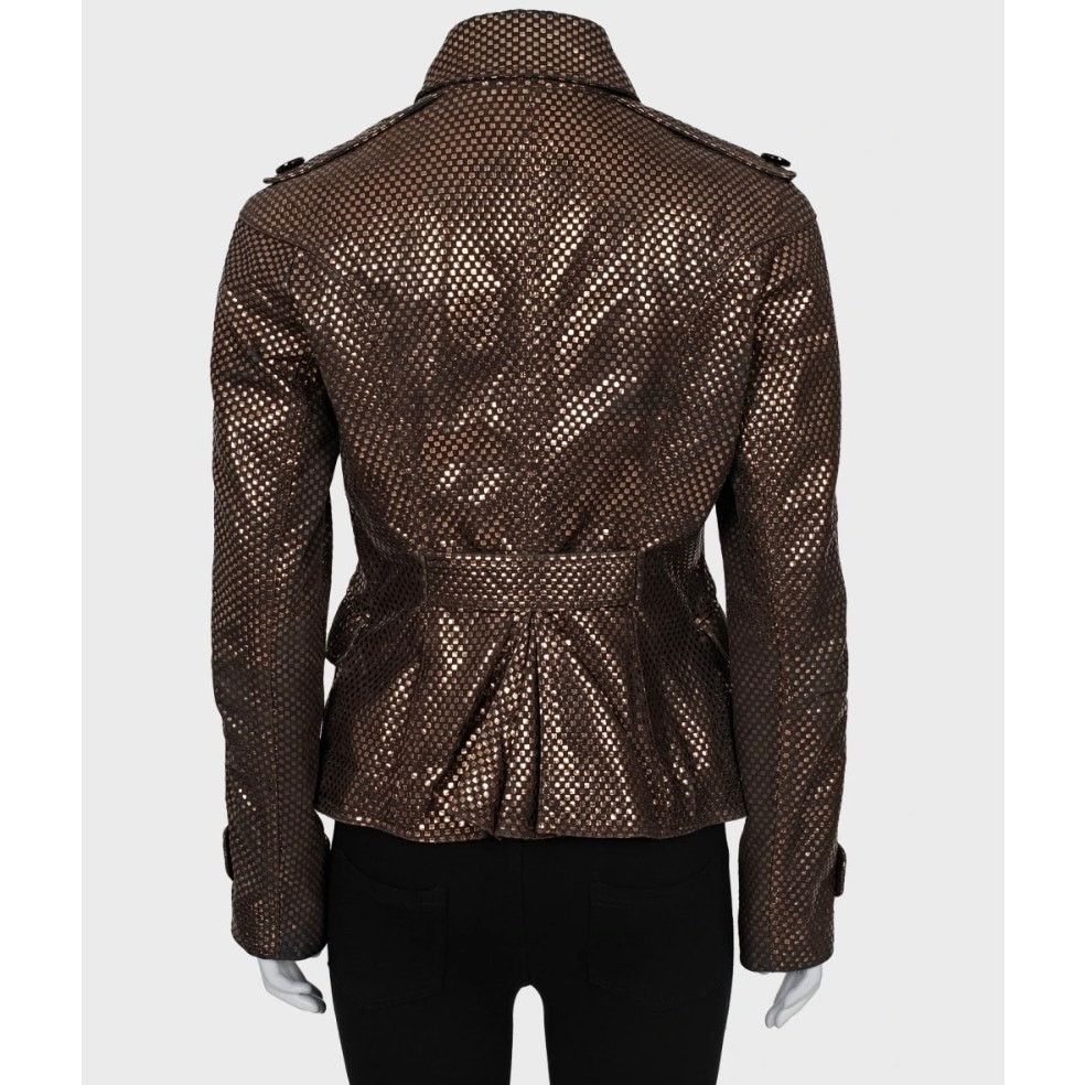Burberry Burberry Brown Leather Jacket Sz.42 S Size S / US 4 / IT 40 - 3 Thumbnail