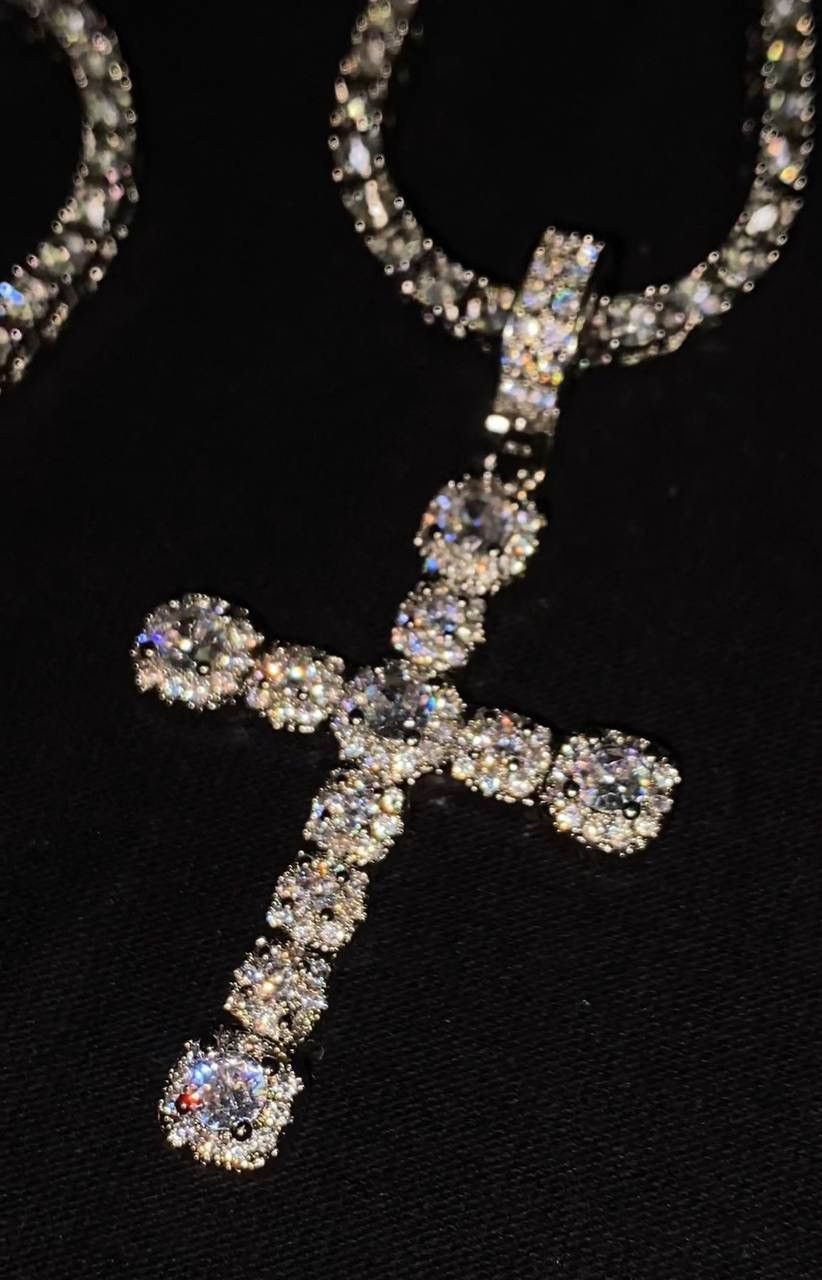 Other Chain | Pendant Cross Tennis Chain Silver 3mm 22” Size ONE SIZE - 1 Thumbnail
