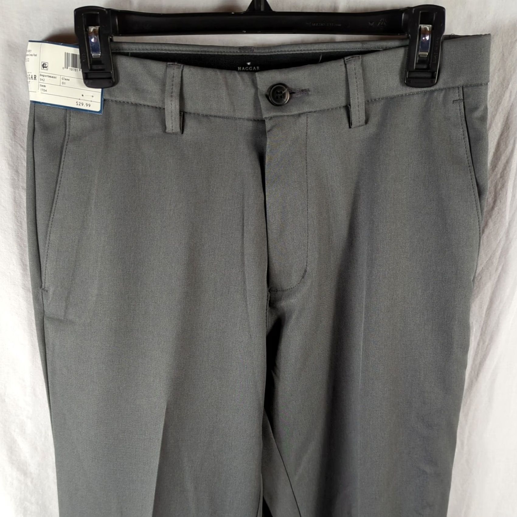 Haggar Haggar Men's Gray Performance Dress Pants slim fit 32X32 4 way stretch Size US 32 / EU 48 - 2 Thumbnail