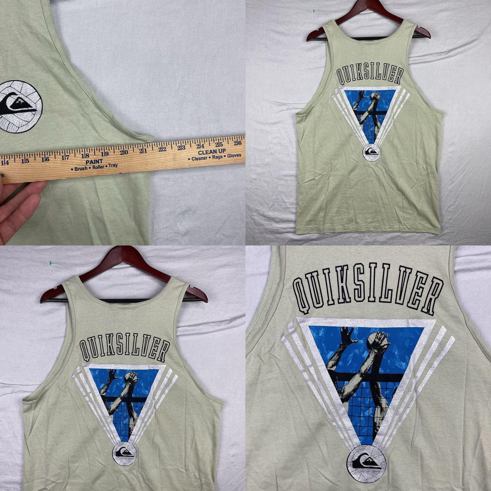 Quiksilver VINTAGE Quiksilver Shirt Mens XL Tank Top Beach USA 90s Graphic Print Cotton Green Logo Tee Size US XL / EU 56 / 4 - 8 Thumbnail