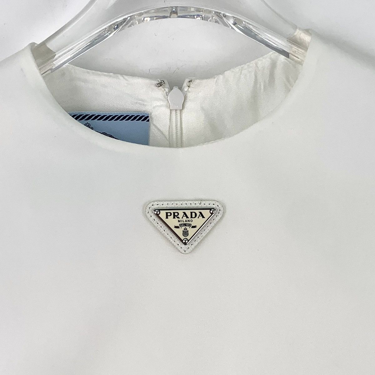 Prada Prada White Triangle Logo Waist Bag Sleeveless Dress K26WX Size XS / US 0-2 / IT 36-38 - 5 Thumbnail