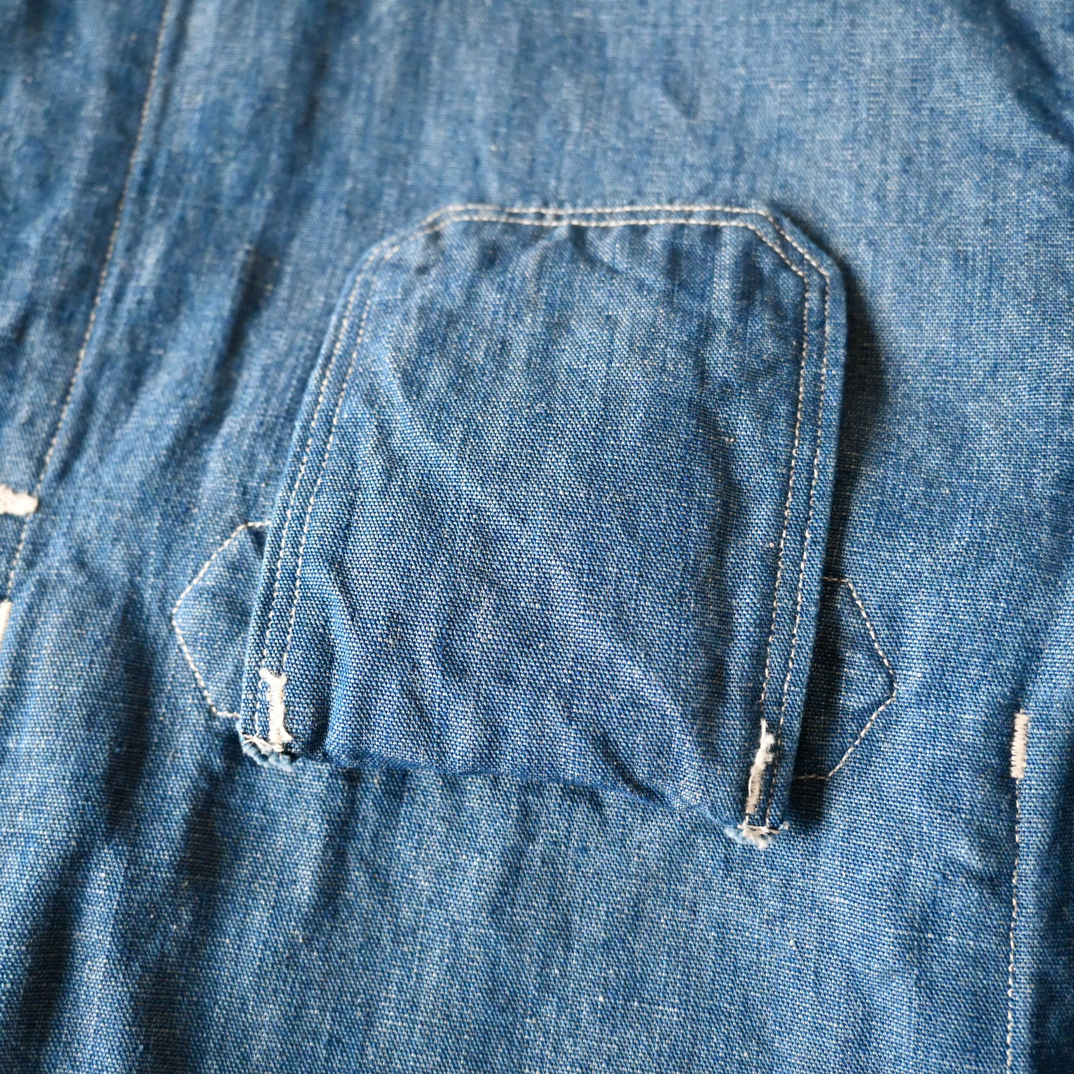 Beams Plus VTG 2000s BEAMS Plus cotton linen chambray engineer coat Size US S / EU 44-46 / 1 - 18 Thumbnail