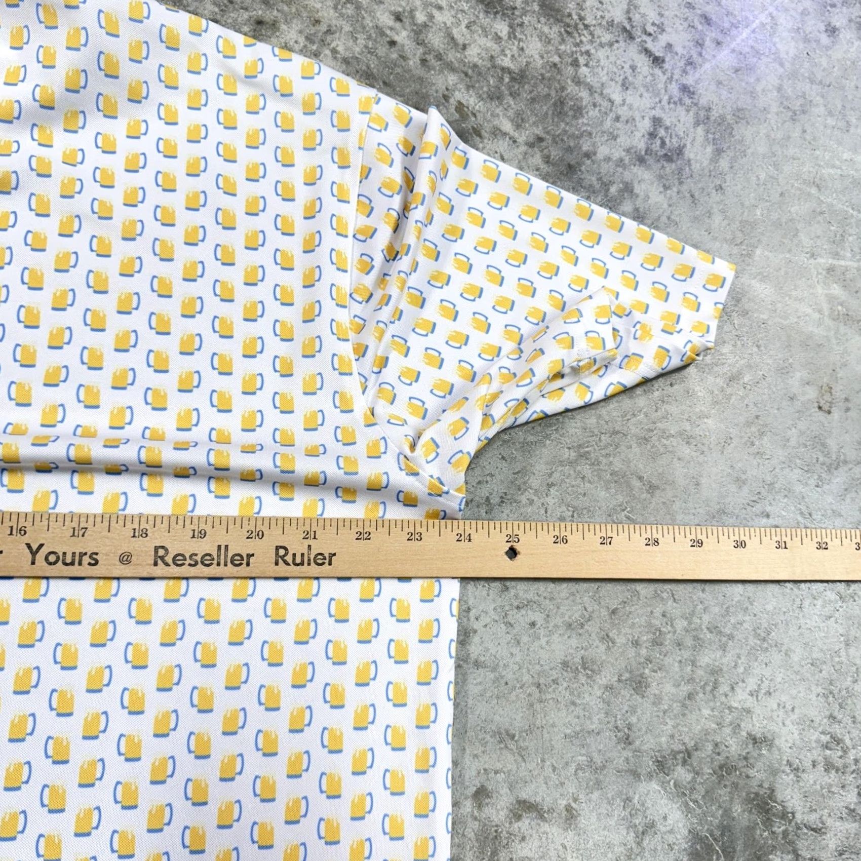 Vintage Turtleson Polo Shirt Mens L White Yellow Golf Print Stretch Breathable Casual Short Sleeve Collared Size US L / EU 52-54 / 3 - 7 Thumbnail