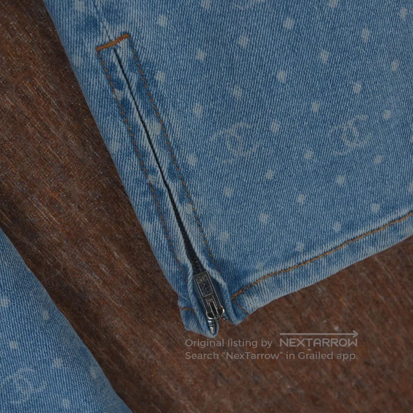 Chanel Chanel 23P blue full-print polka-dot logo jeans Size 35" - 4 Thumbnail