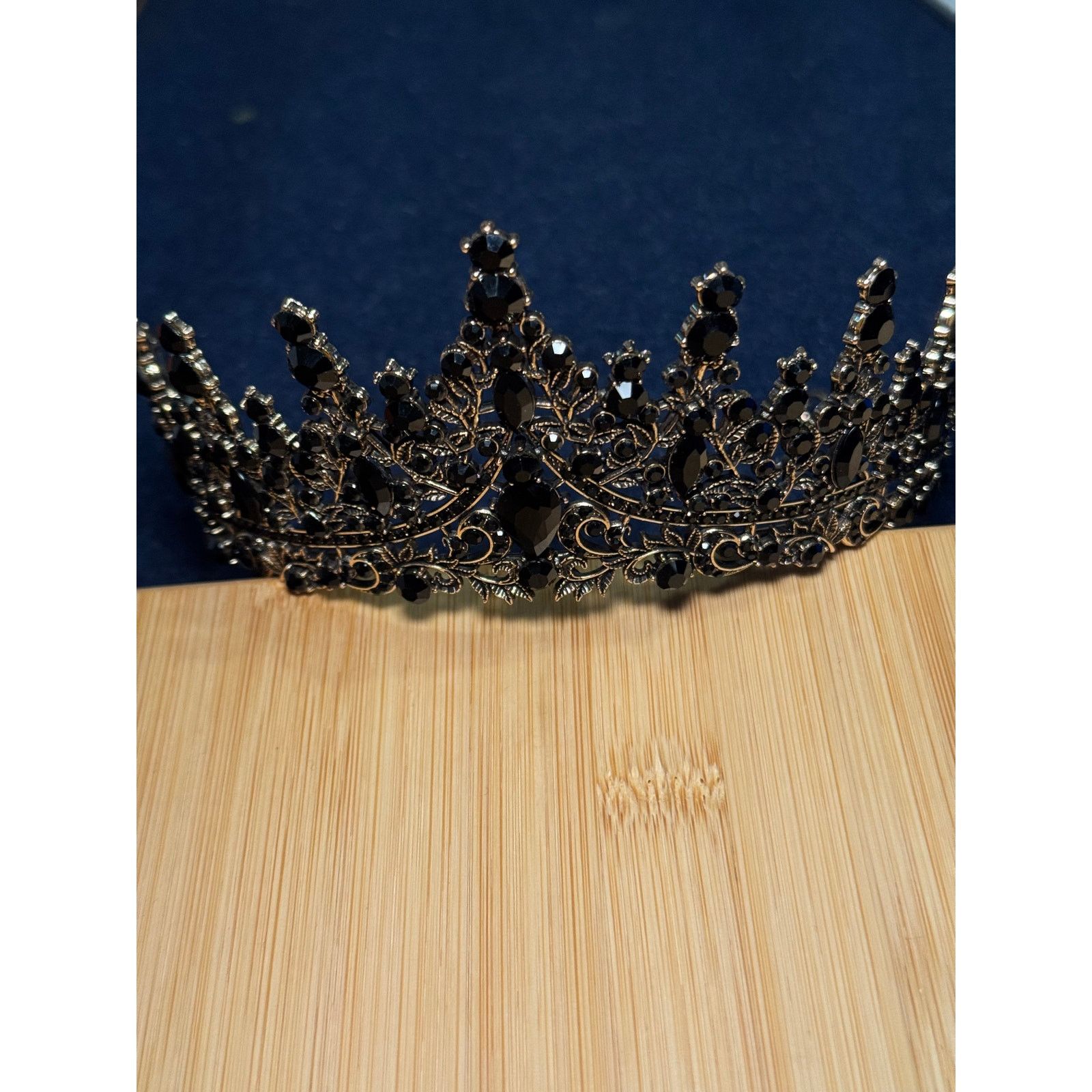 Other Silver w/ Black Rhinestones Princess Style Tiara Size ONE SIZE - 2 Thumbnail