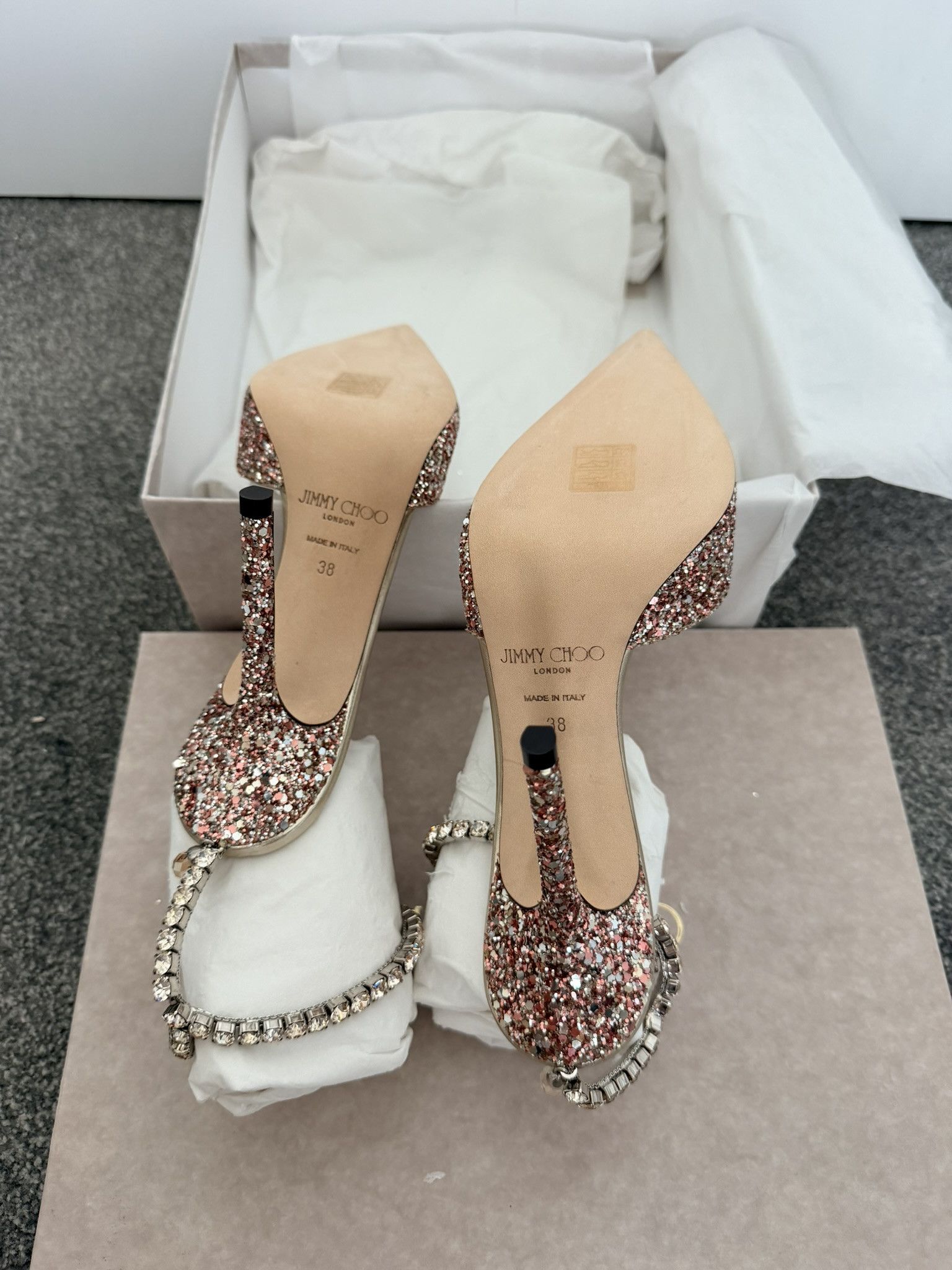 Jimmy Choo Jimmy Choo Saeda 38 Bao Rose Mix Crystal Honey Size US 8 / IT 38 - 7 Thumbnail