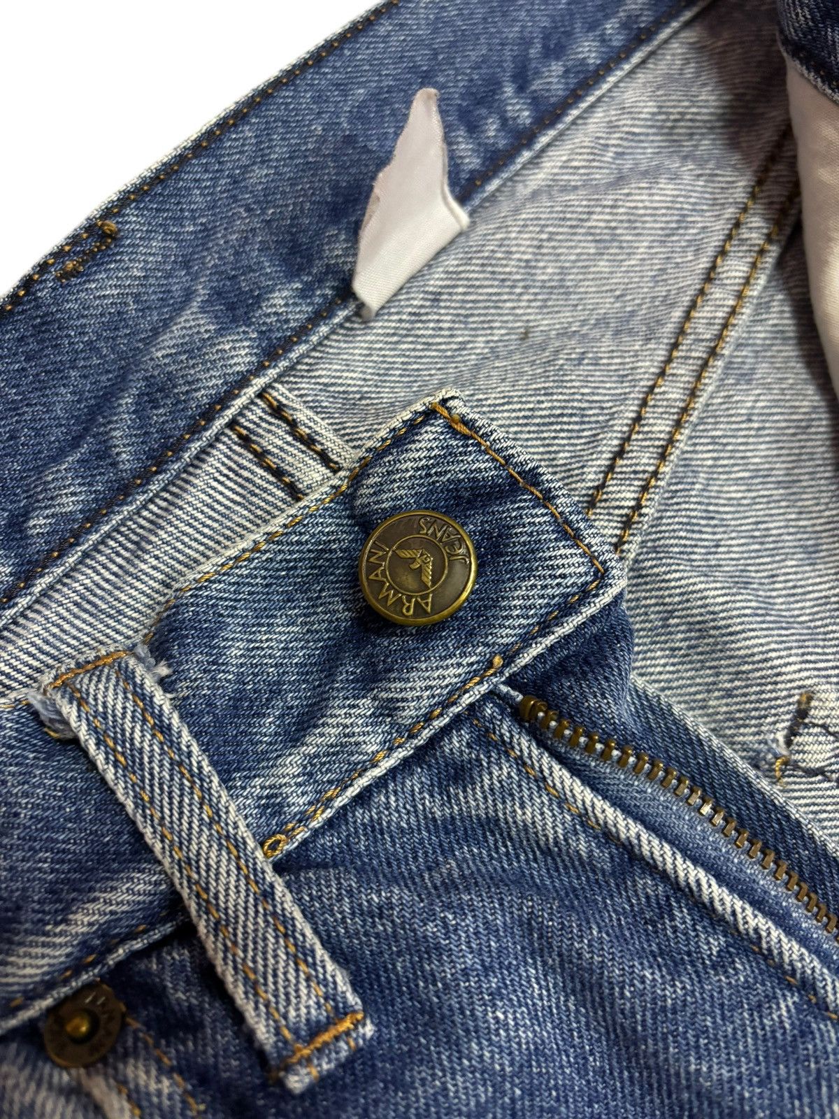 Armani × Giorgio Armani Vtg 90s Armani Faded Bleached Dirty Washed Jeans Size US 28 / EU 44 - 8 Thumbnail