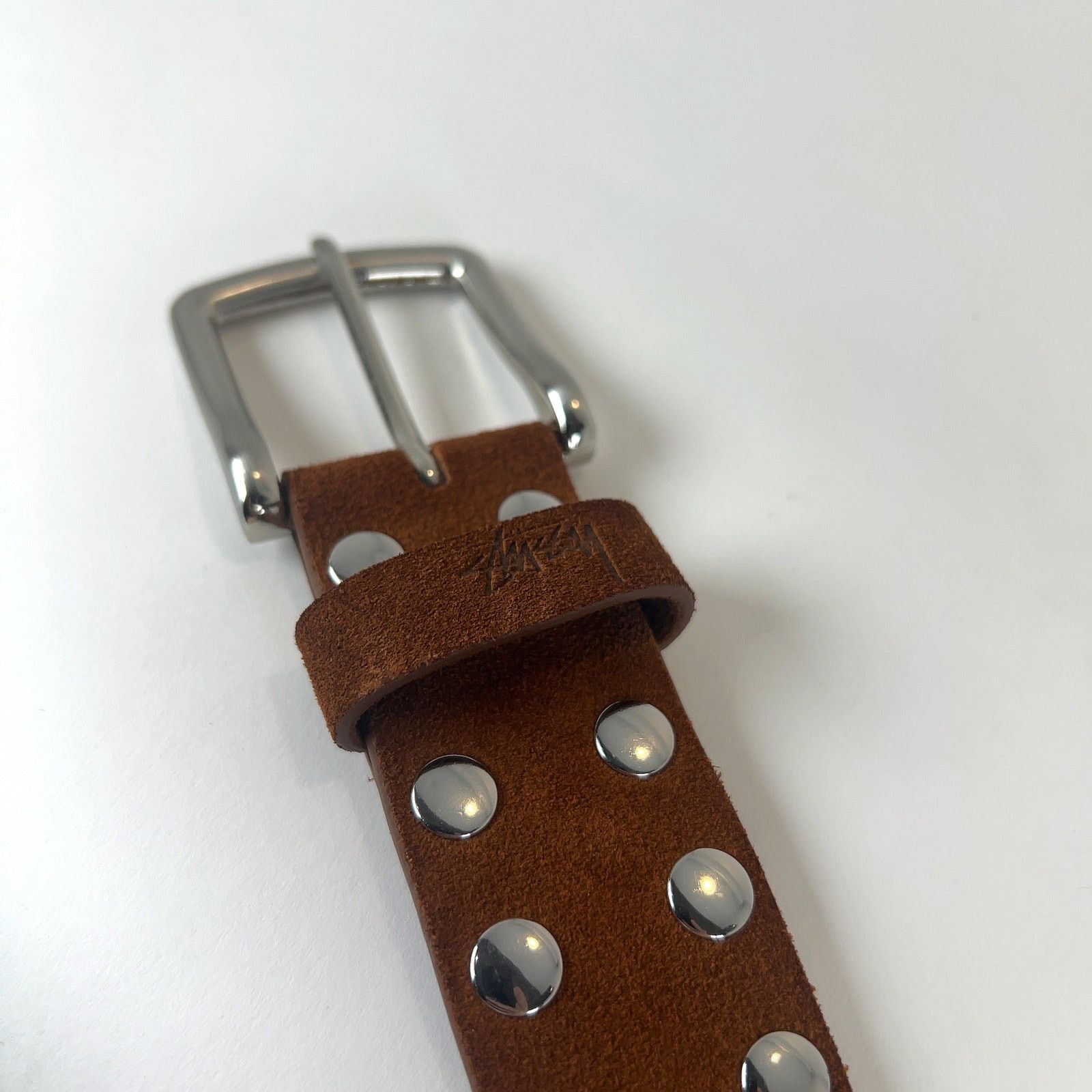 Stussy Stussy Suede 8-Ball Studded Belt Size 34 - 3 Thumbnail