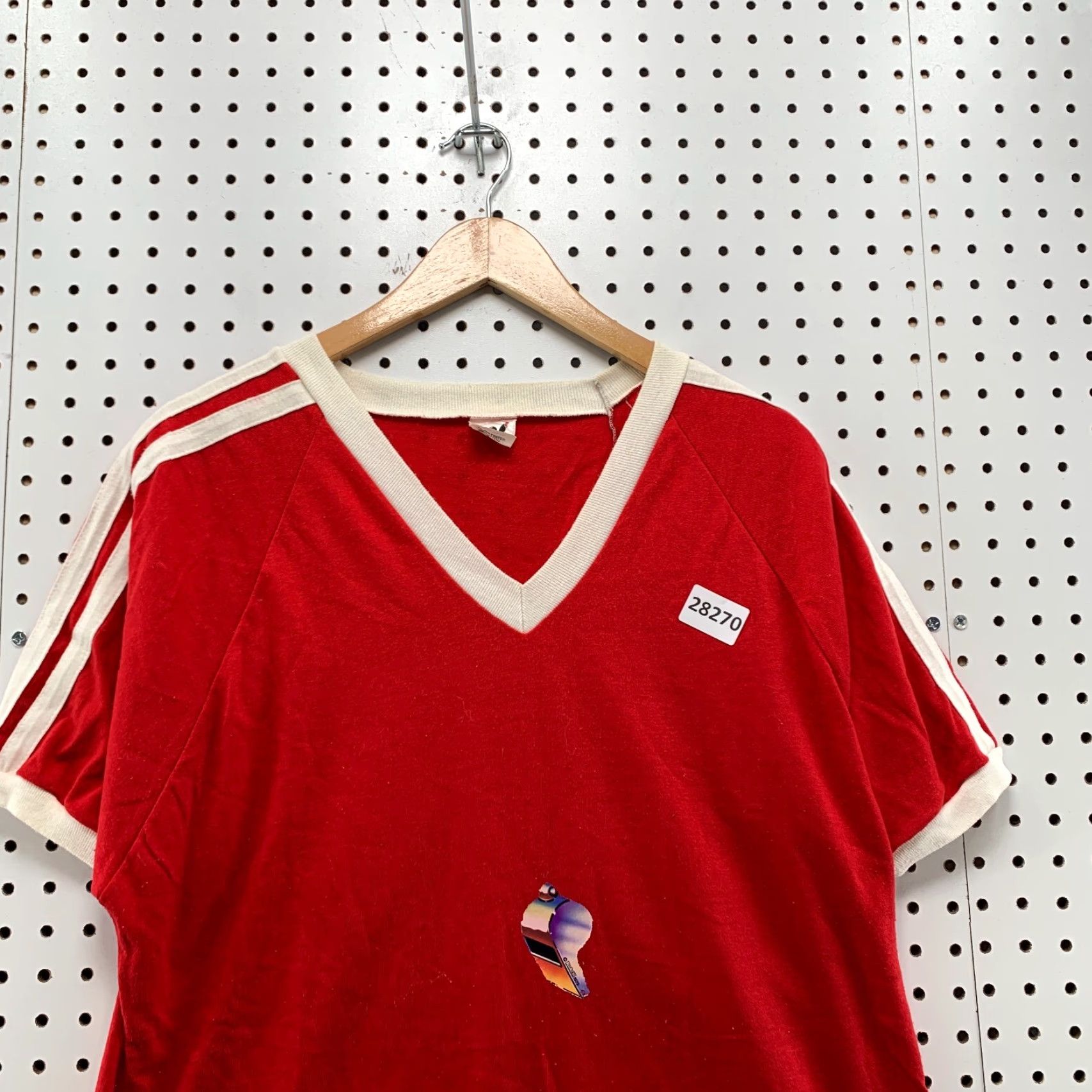 Whistles VINTAGE Bantam Shirt Unisex Adults L Red Cotton Polyester 70s 80s Sports Coach's Whistle 21.5x29 EICH Shirt Mens WomenS Size US L / EU 52-54 / 3 - 6 Thumbnail