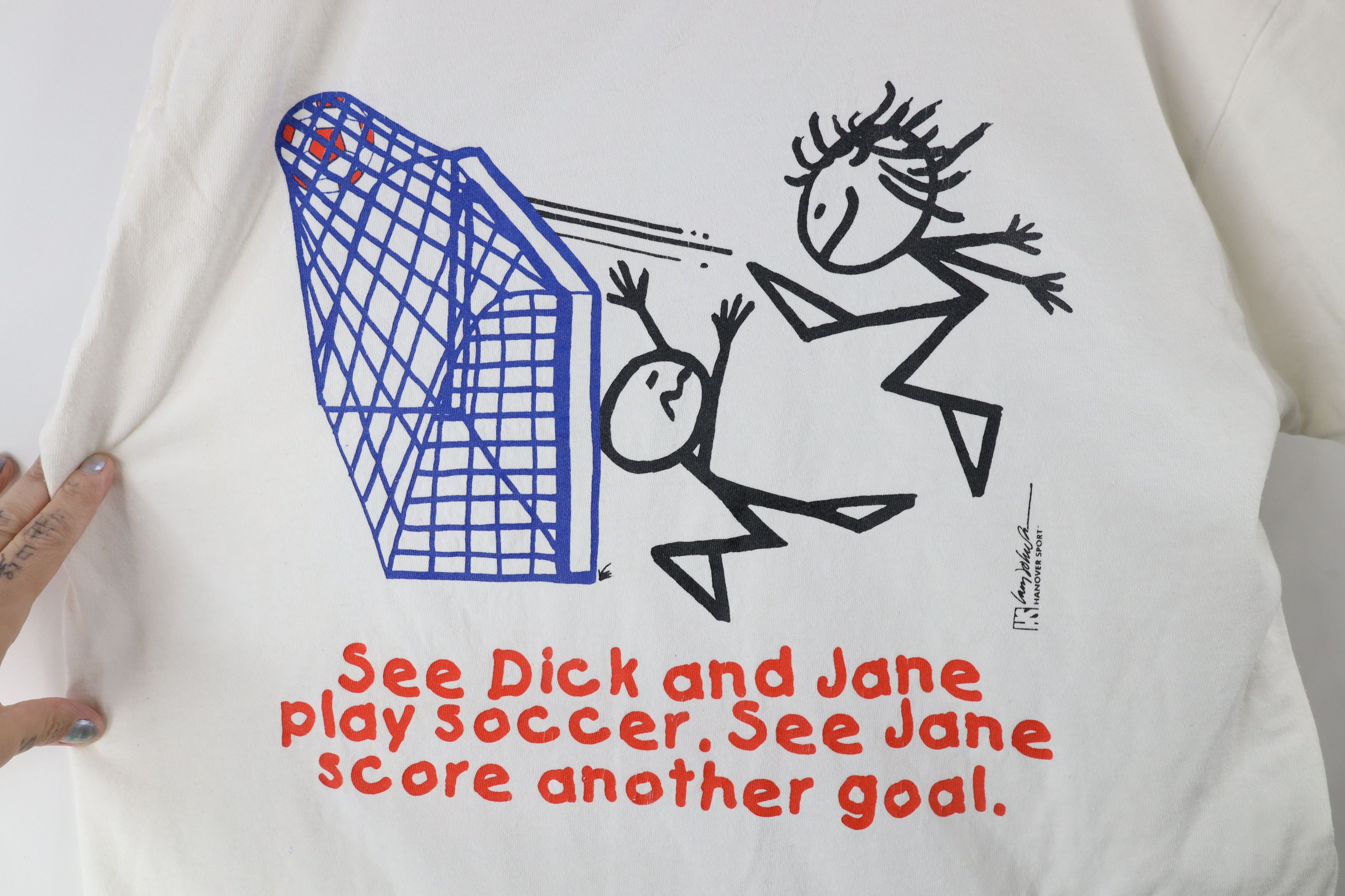Vintage Vintage 90s Streetwear Jane Soccer Short Sleeve T-Shirt USA Size US L / EU 52-54 / 3 - 4 Thumbnail