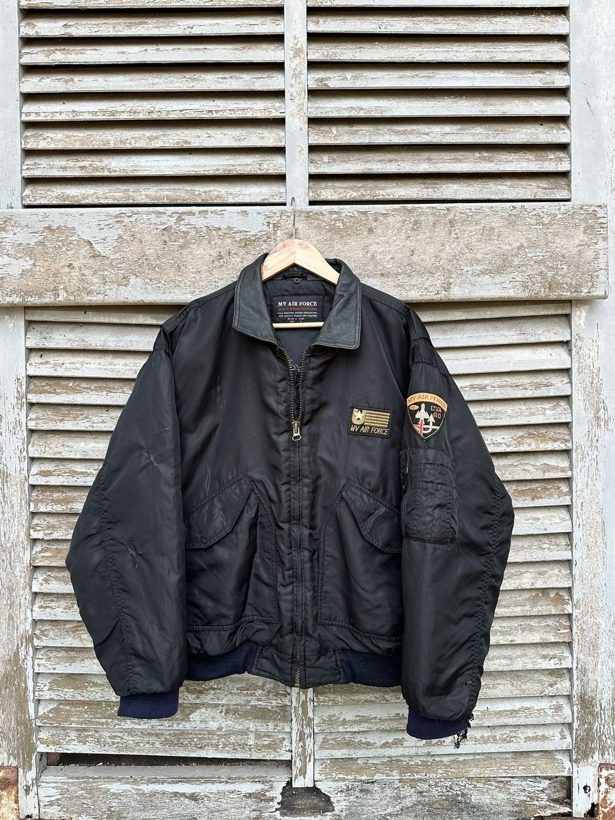 Vintage 🪖Vintage THRASHED MV AIR FORCE OVERSIZED BOMBER JACKET Size US XXL / EU 58 / 5 - 1 Thumbnail