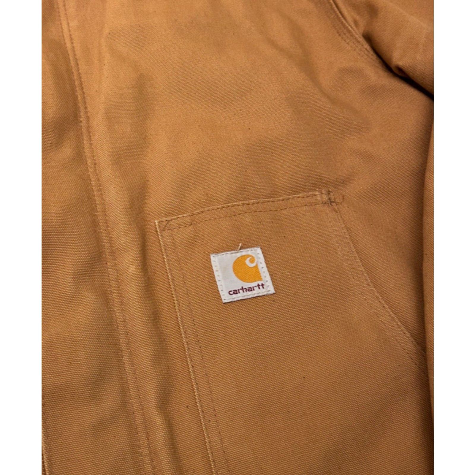 Carhartt VINTAGE Carhartt Jacket J002 BRN Traditional Jacket XL Tan Brown Quilt Line Duck Jacket Mens XL Brown 90s Hip Hop Work Wear Vintage Size US XL / EU 56 / 4 - 3 Thumbnail