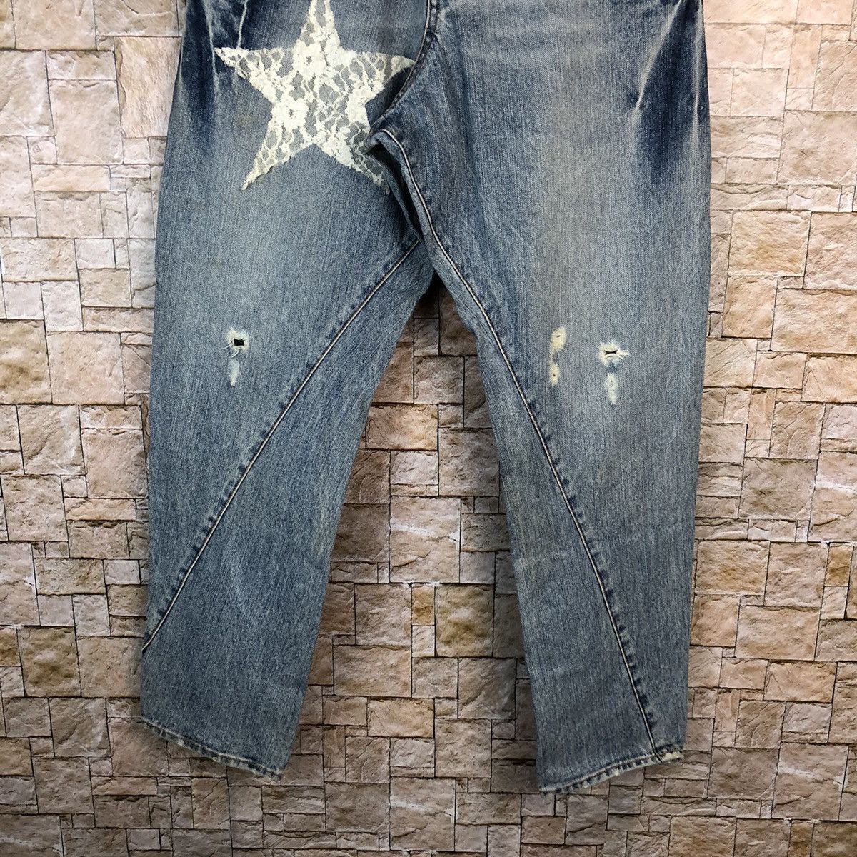 Japanese Brand Ehypen World Gallery double waist Blue Denim Pants #A1008 Size US 30 / EU 46 - 7 Thumbnail