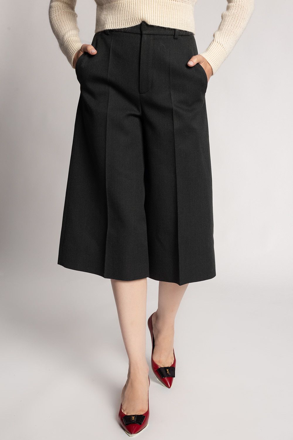 Saint Laurent Paris o1s1wg110924 Baggy Bermuda Shorts in Wool Twill in Black Size 28" / US 6 / IT 42 - 3 Thumbnail