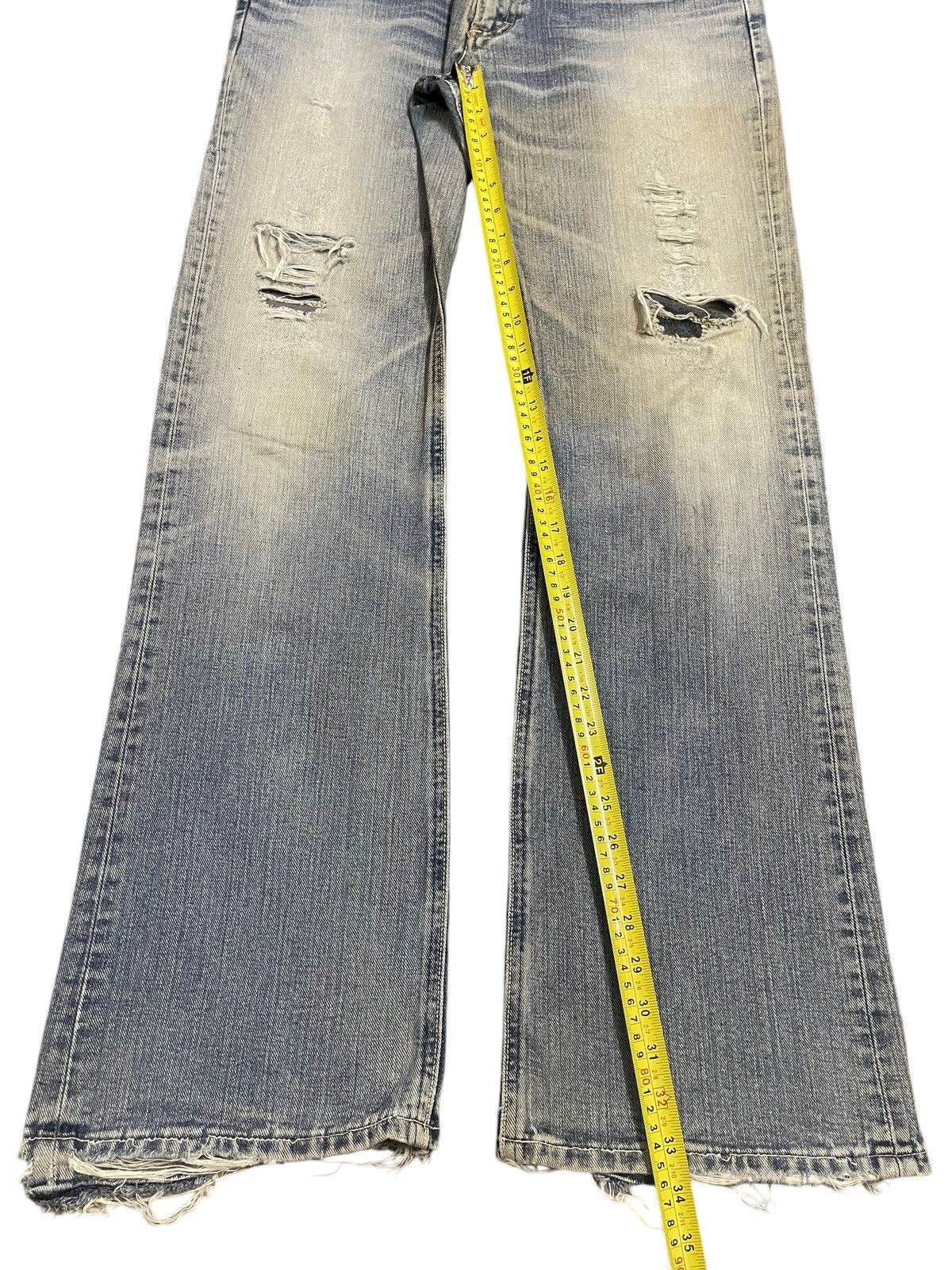 Lee Vintage 90s Lee Riders Blue Faded Wash Distress Wide Leg Size US 35 - 15 Thumbnail