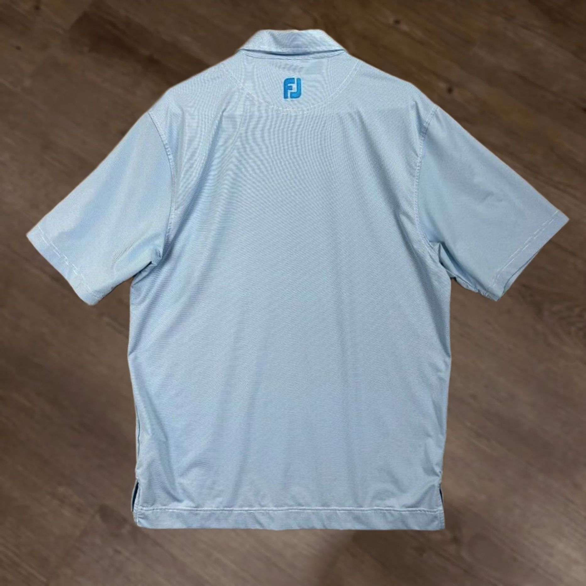 Footjoy FootJoy Golf Polo Shirt Mens Medium Blue Striped Athletic Short Sleeve Polo Shirt Golf Rugby Easy Care Lightweight Stretch Collar Sports Size US M / EU 48-50 / 2 - 1 Thumbnail