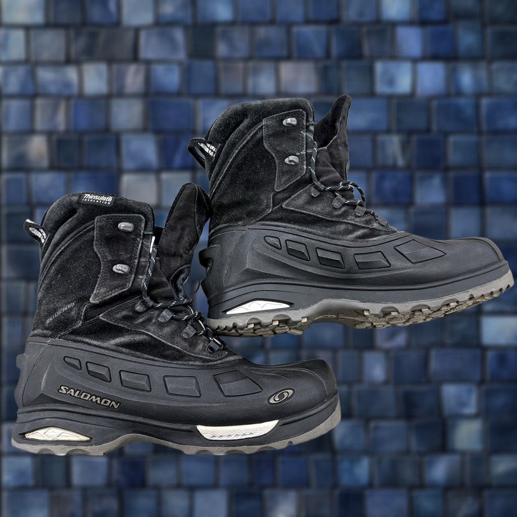 Salomon VINTAGE SALOMON Scrambler Waterproof Boots Mens Suede/Rubber Black Lace Up US 11 Size US 11 / EU 44 - 1 Thumbnail