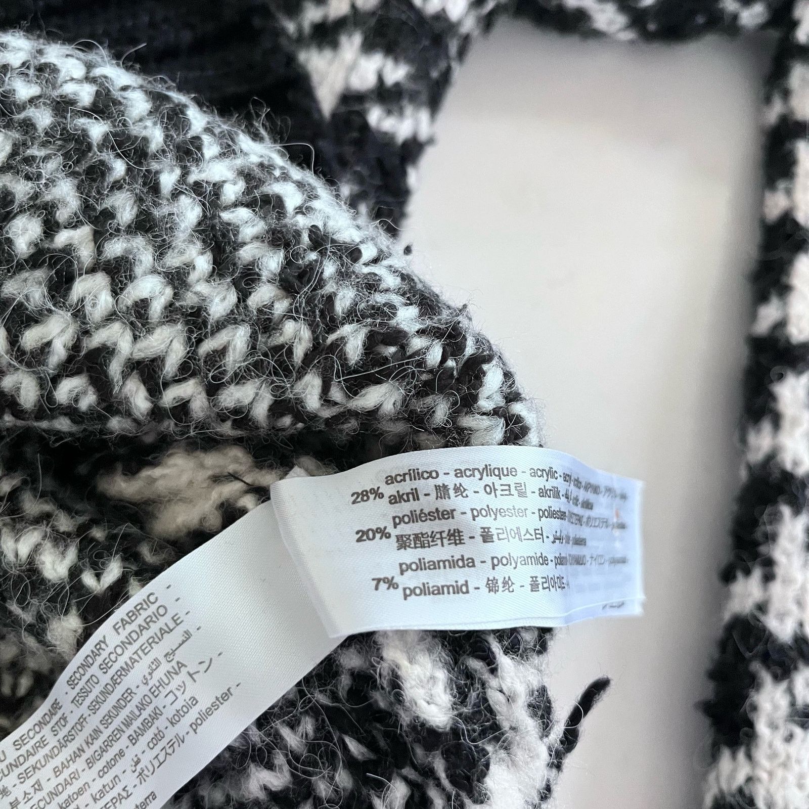 Zara Zara Black White Houndstooth Knit Crewneck Pullover Sweater Size XS / US 0-2 / IT 36-38 - 9 Thumbnail