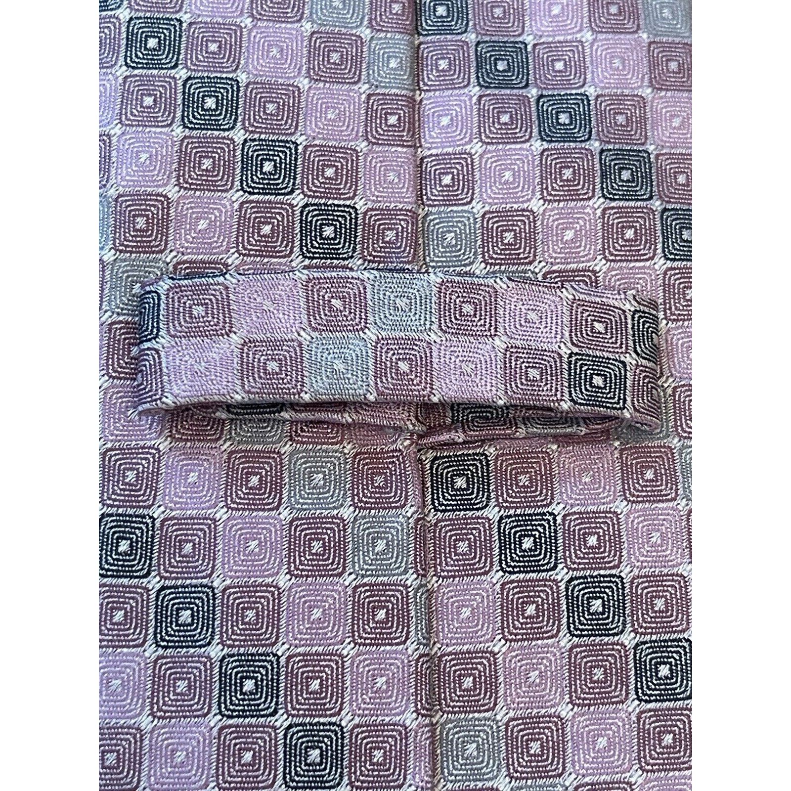 Madison Madison Pink 100% Silk Men’s Neck Tie Made In China Size ONE SIZE - 8 Thumbnail