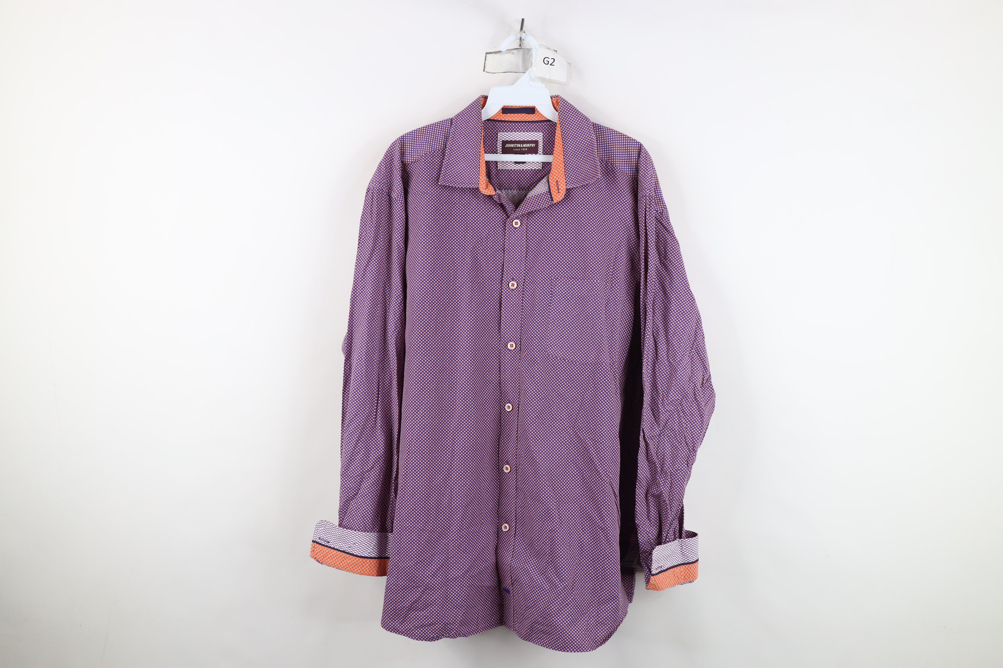 Johnston & Murphy Johnston & Murphy Diamond Collared Button Shirt Cotton Size US XL / EU 56 / 4 - 1 Thumbnail