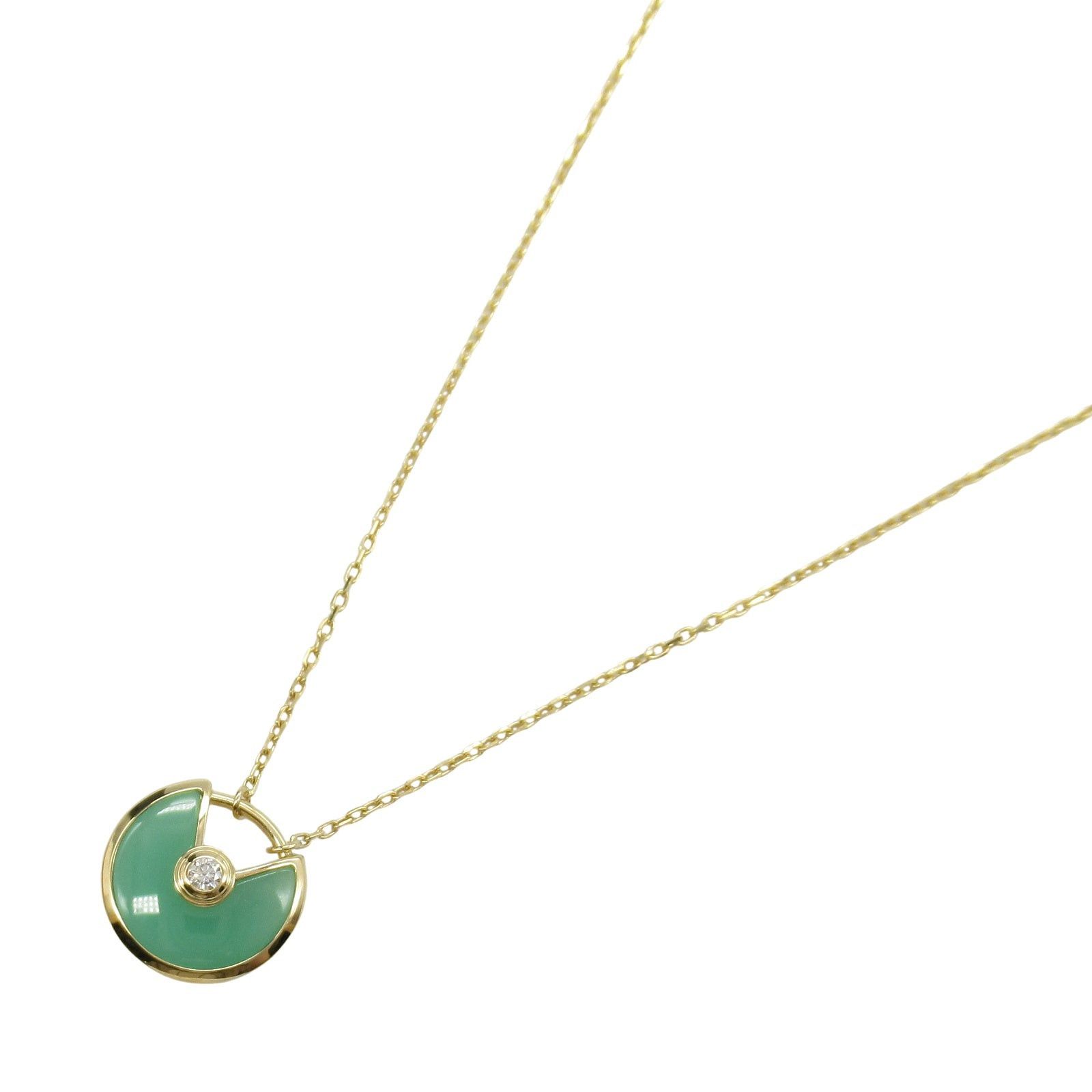 Cartier Cartier Amulet De Cartier Necklace Chrysoprase K18 (Yellow Gold) Diamond Clear Green Size ONE SIZE - 1 Thumbnail