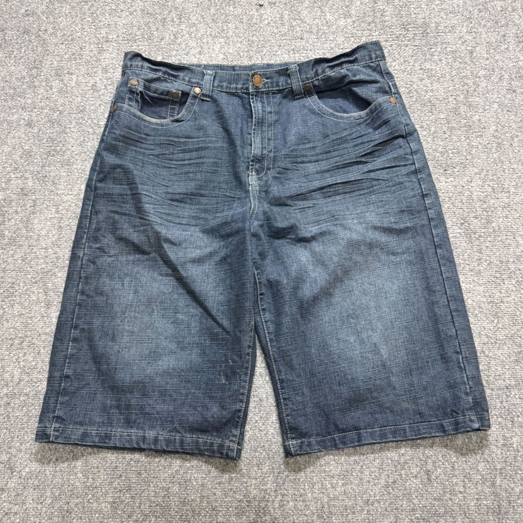 Express VINTAGE Brooklyn Express Denim Jean Shorts Mens 40 Baggy Wide Leg Skater Y2K Grunge Size US 40 / EU 56 - 7 Thumbnail