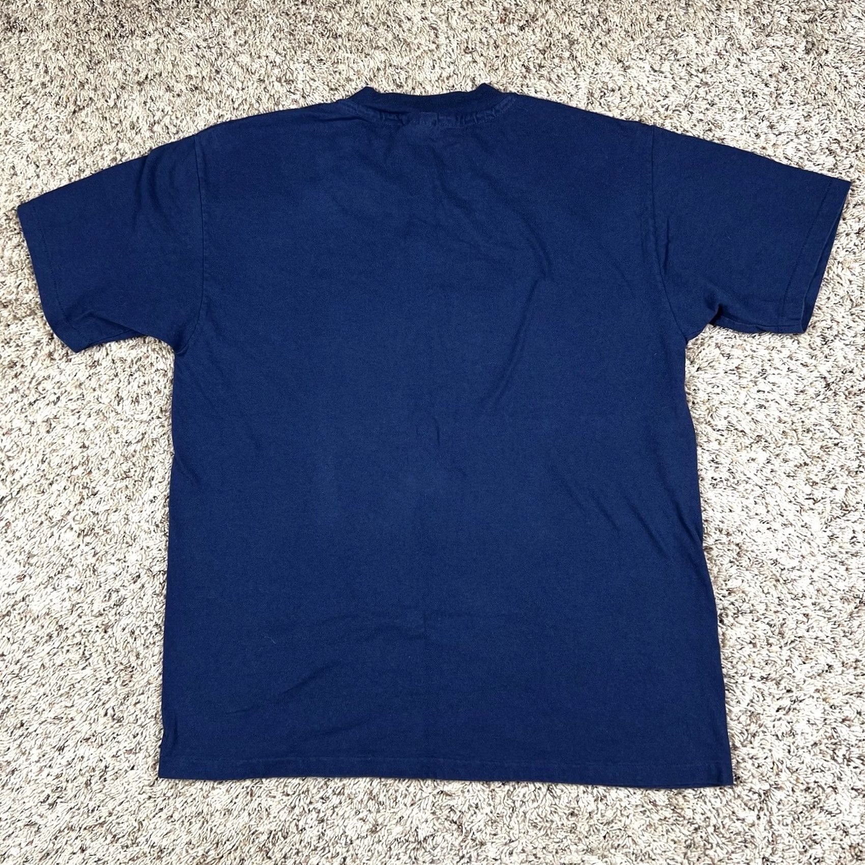 Hanes VINTAGE Hanes USA Patriotic Shirt Large Blue White Red Short Sleeve Crew Neck Cotton Embroidered Graphic Tee Size US L / EU 52-54 / 3 - 3 Thumbnail