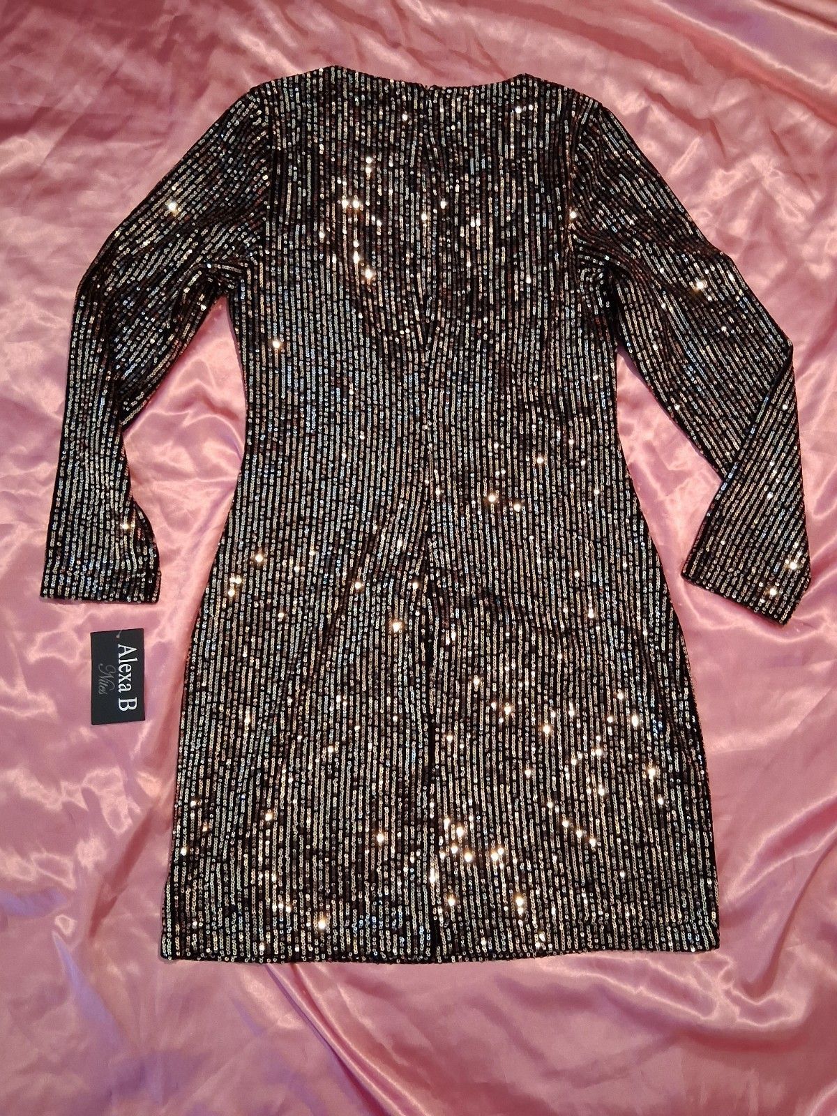 Other Alexa B Gold And Black Sequin Long-sleeved Dress Size 8 Size M / US 6-8 / IT 42-44 - 2 Thumbnail
